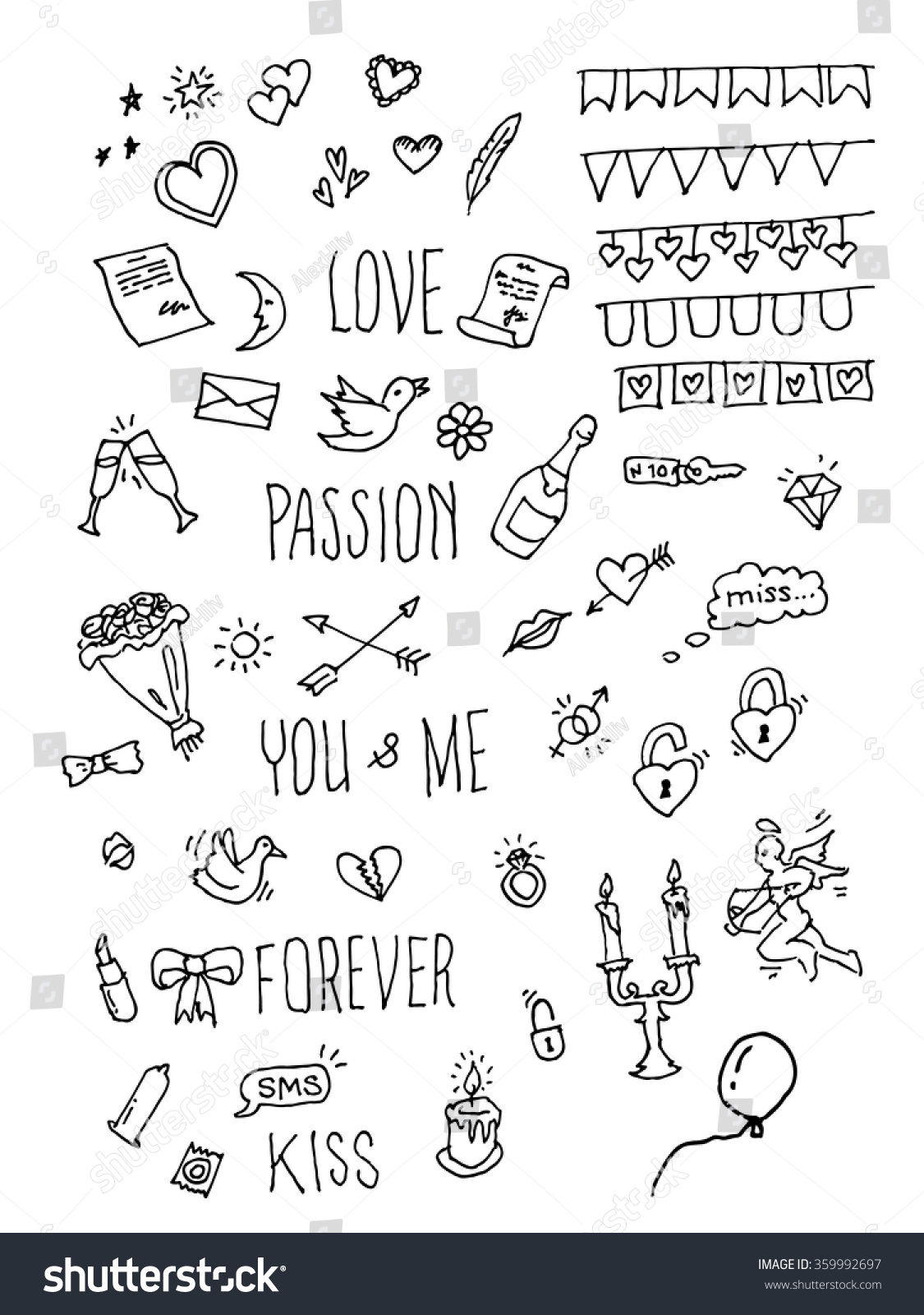 Download Valentine Day Doodle Pack Hand Drawn Stock Vector ...