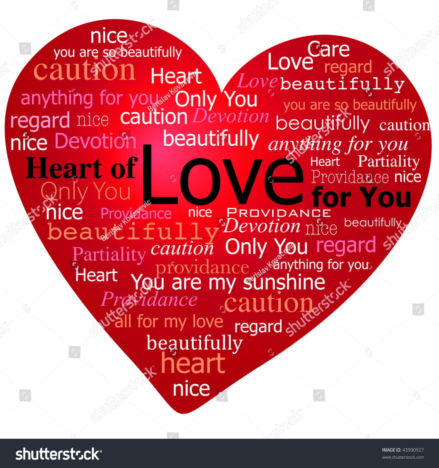 Valentine Heart Love Words Love Stock Vector 43990927 - Shutterstock