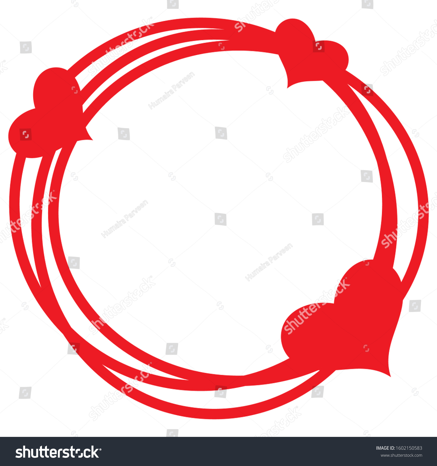 SVG of Valentine monogram messy circle with hearts  svg