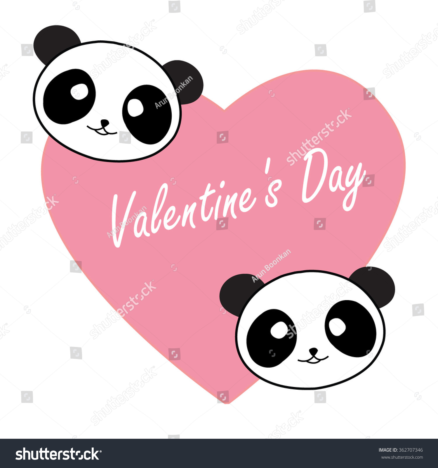 Valentine Panda Love Stock Vector Royalty Free 362707346 Shutterstock 
