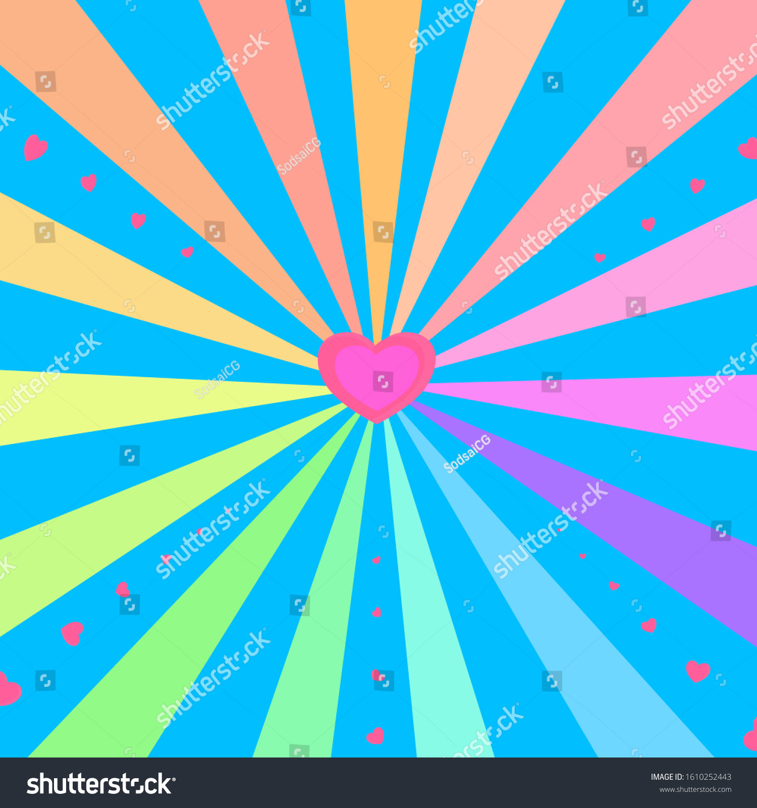 Valentine Ray Flare Colorful Graphic Designs Stock Vector Royalty Free