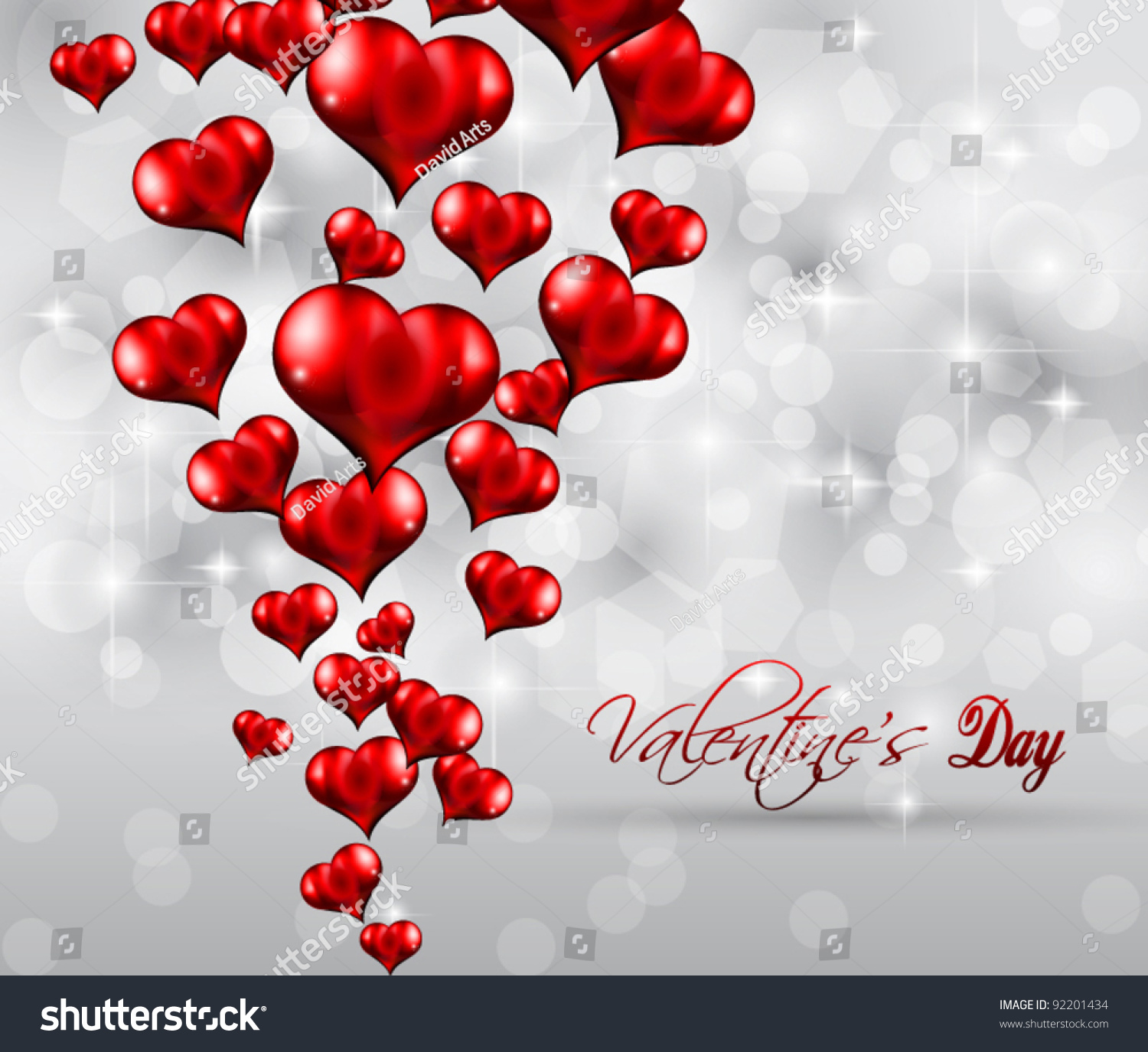 Valentines Day Flyer Glitter Vintage Background Stock Vector (Royalty ...