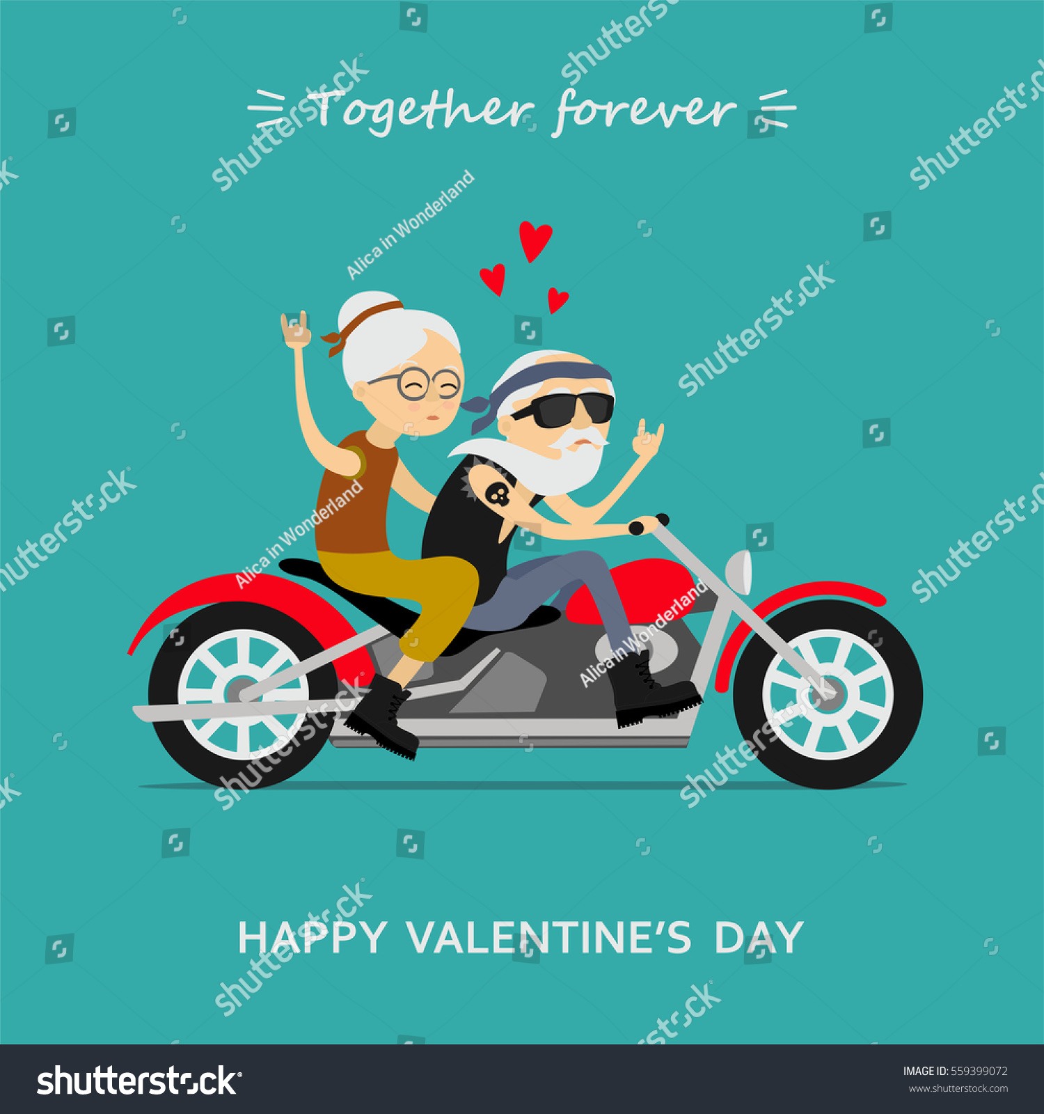 Download Valentines Day Greeting Card Elderly Couple Stock Vector Royalty Free 559399072