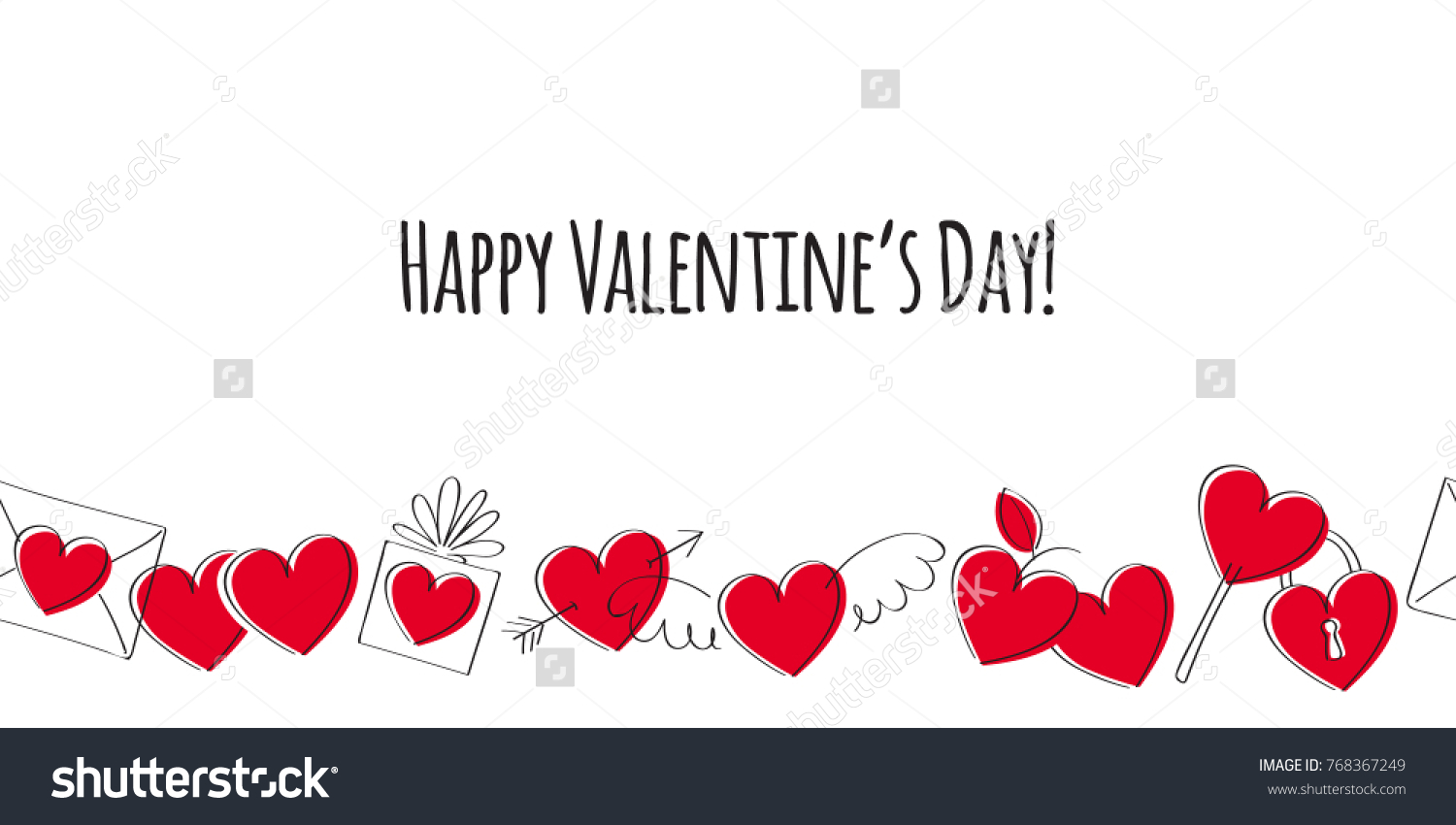 valentines day greeting card love symbols stock vector royalty free valentines day border