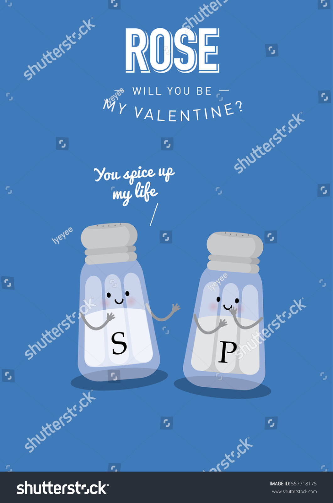 Valentines Day Invitation Card Salt Pepper Stock Vector Royalty Free 557718175