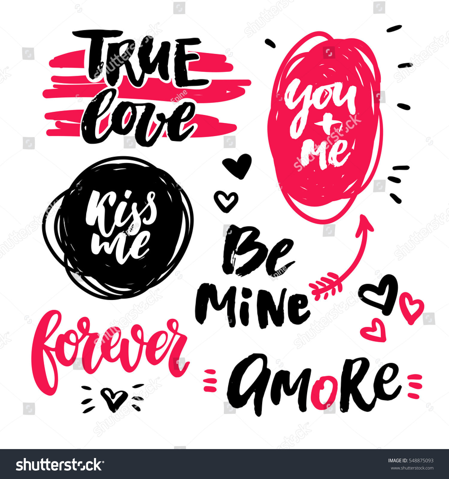 Valentine S Day Lettering Vector Set Stock Vector Royalty Free