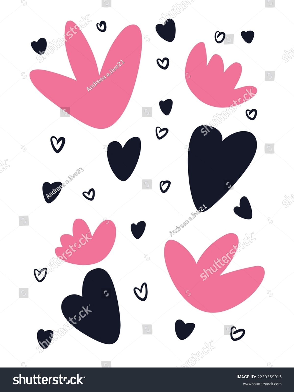 SVG of Valentine's Day Vector SVG, Doodle Hearts Illustration, Hearts Vectors, Love Illustration, Pink Hearts, Painted Hearts Illustration svg