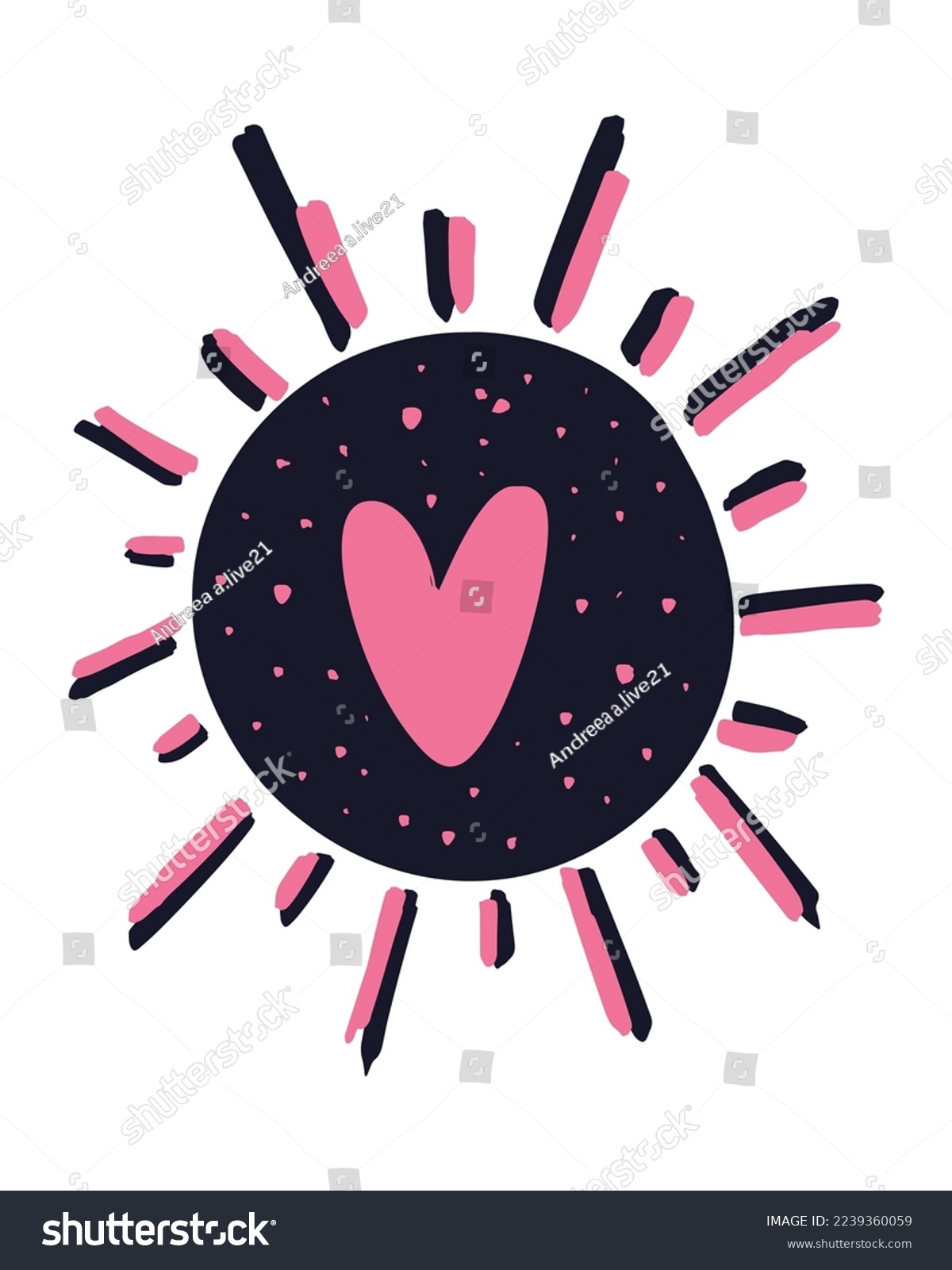 SVG of Valentine's Day Vector SVG, Doodle Hearts Illustration, Hearts Vectors, Love Illustration, Pink Hearts Sun, Painted Hearts Illustration svg