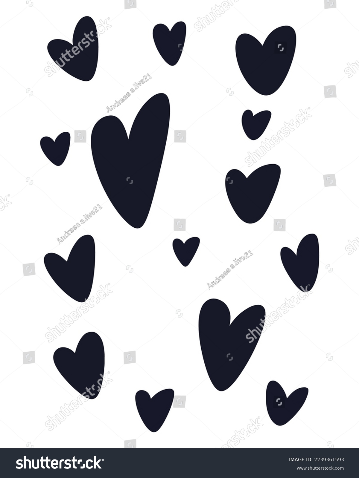 SVG of Valentine's Day Vector SVG, Doodle Hearts Illustration, Hearts Vectors, Love Illustration, Pink Black Hearts, Painted Hearts Illustration, Love Pattern
 svg