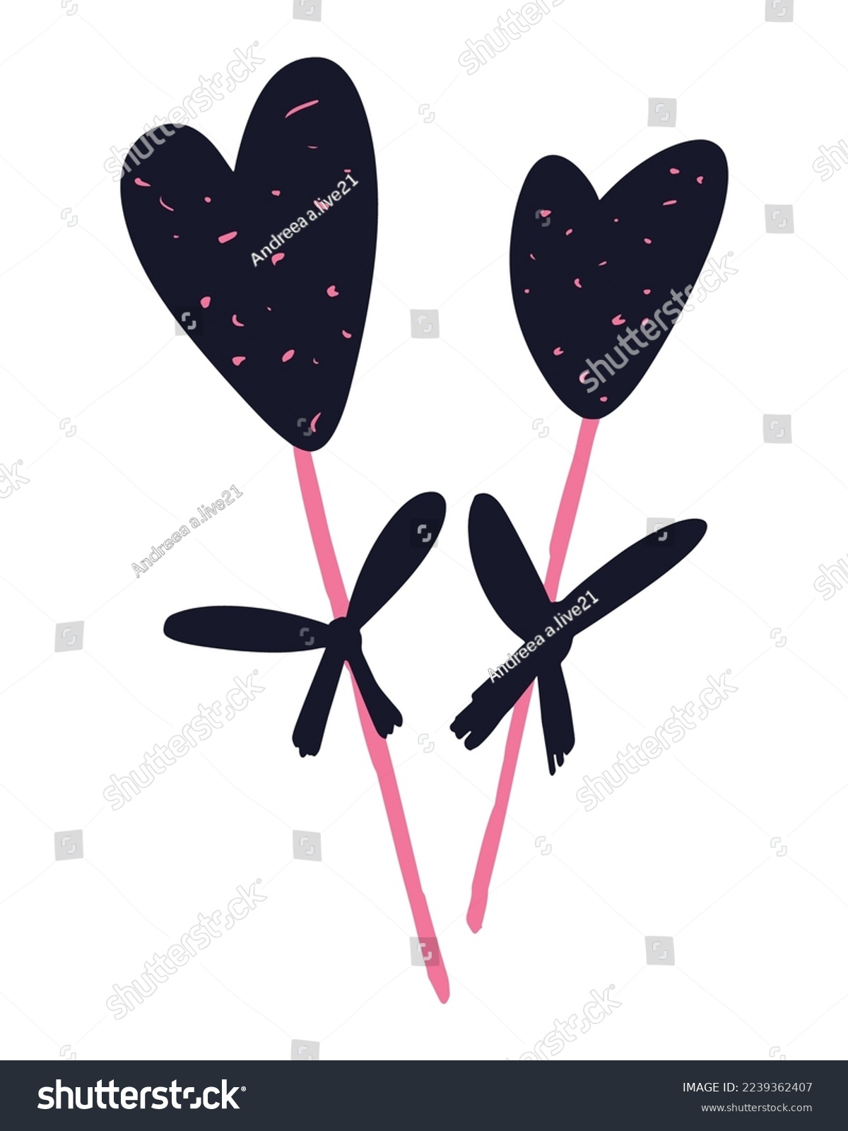 SVG of Valentine's Day Vector SVG, Doodle Hearts Illustration, Hearts Vectors, Love Illustration, Pink Black Hearts, Painted Hearts Illustration svg