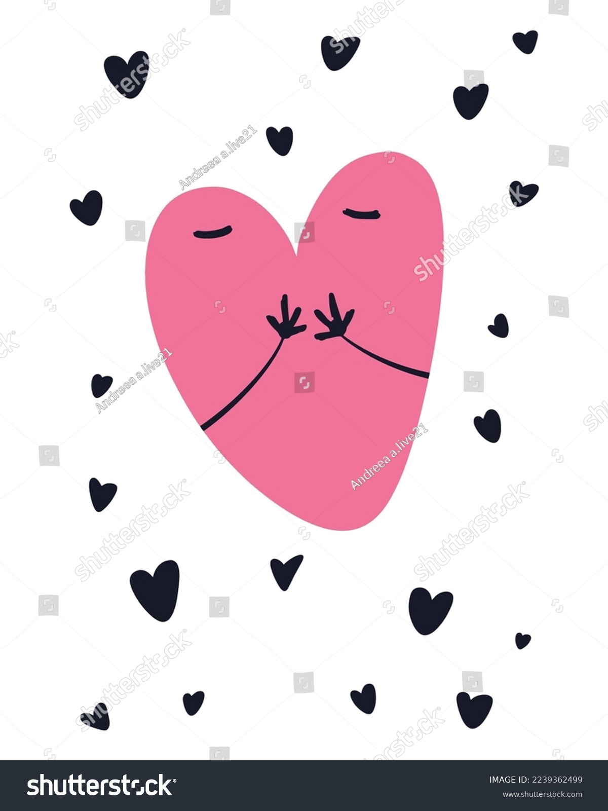 SVG of Valentine's Day Vector SVG, Doodle Hearts Illustration, Hearts Vectors, Love Illustration, Pink Hearts, Painted Hearts Illustration, Cute Hands Heart svg