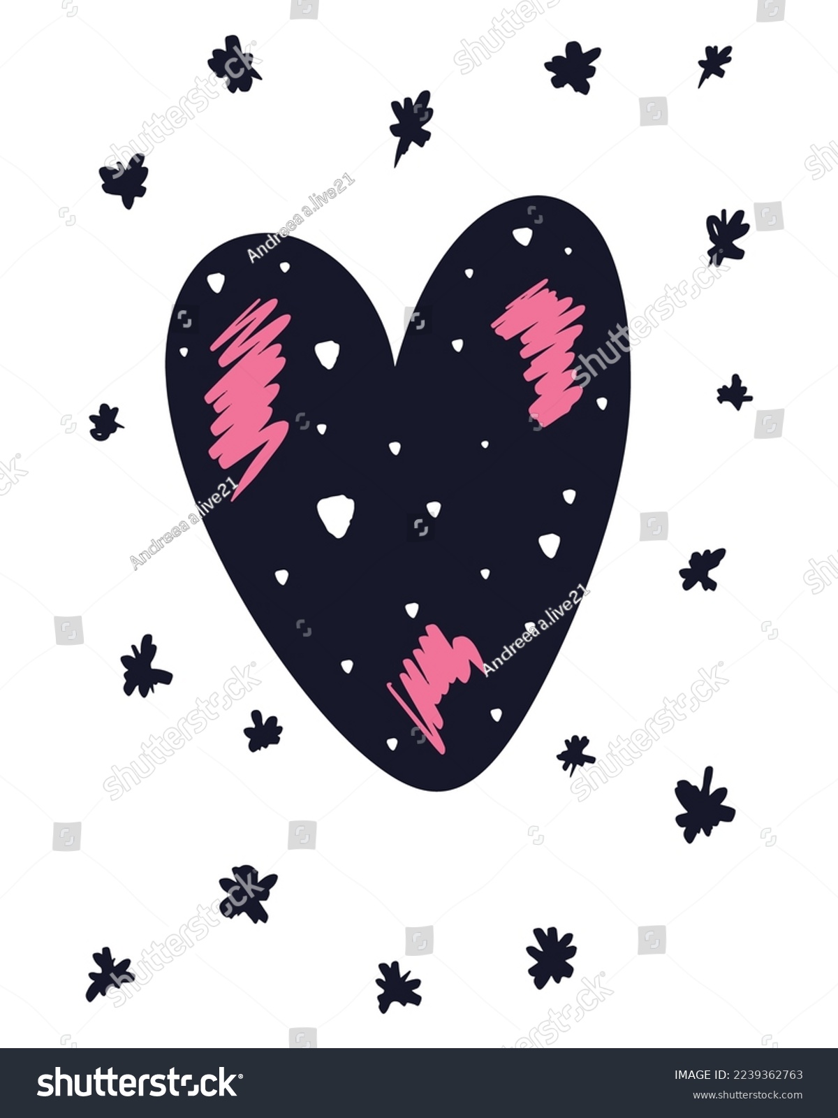 SVG of Valentine's Day Vector SVG, Doodle Hearts Illustration, Hearts Vectors, Love Illustration, Pink Black Painted Hearts Illustration, Abstract Black Hearts, Abstract Love Pattern svg