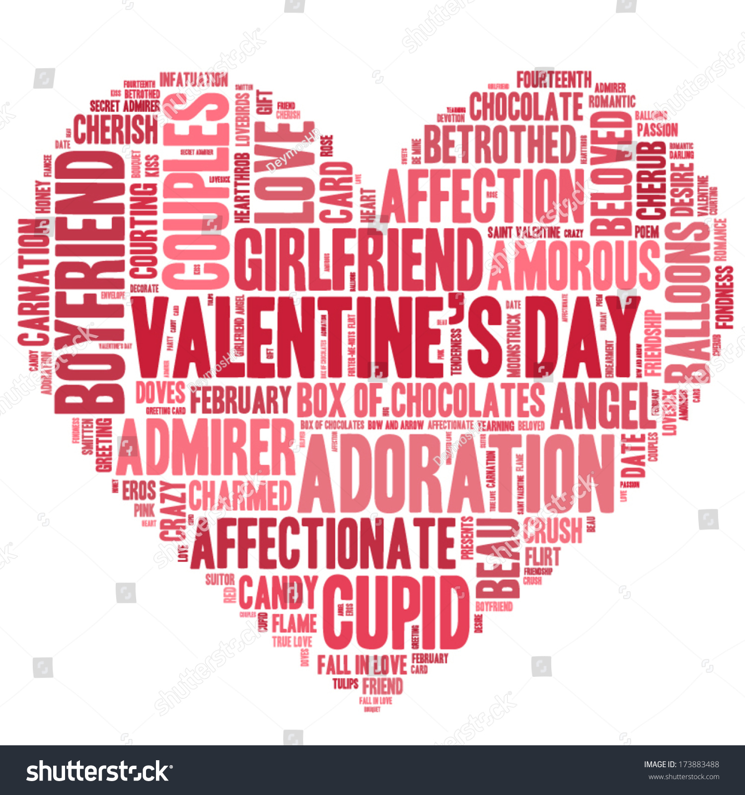 Valentine'S Day Word Cloud Concept Including Terms Such As Love ...