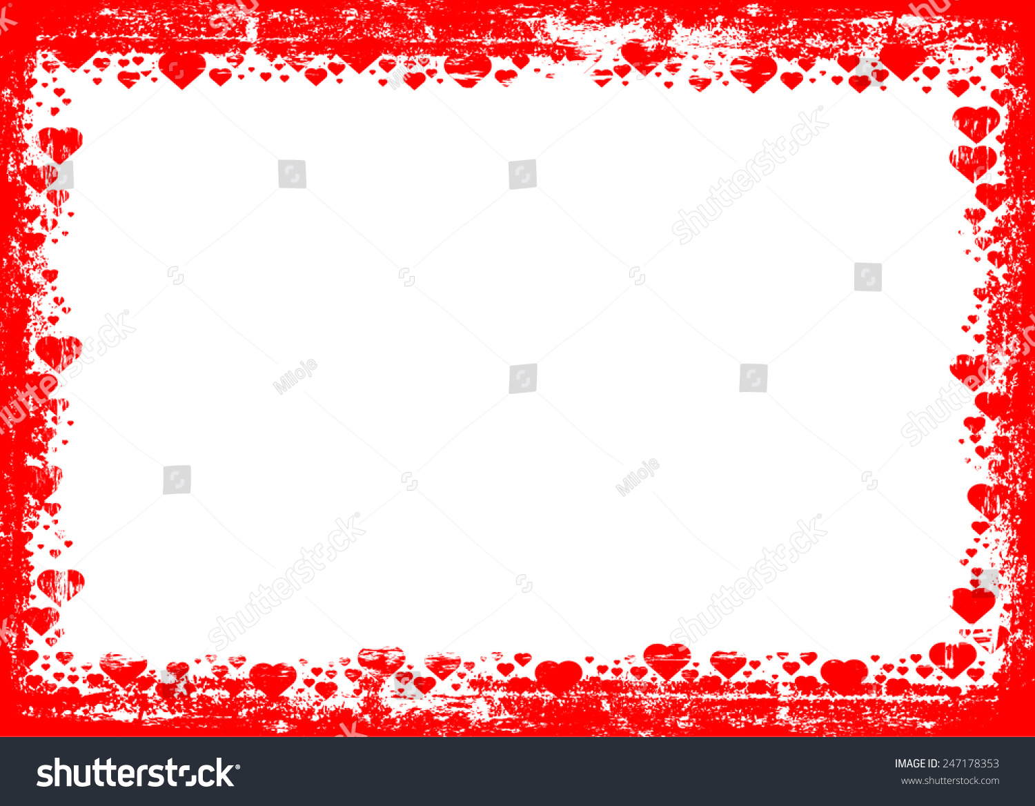 Valentines Day Background Red Hearts Border Stock Vector (Royalty Free ...