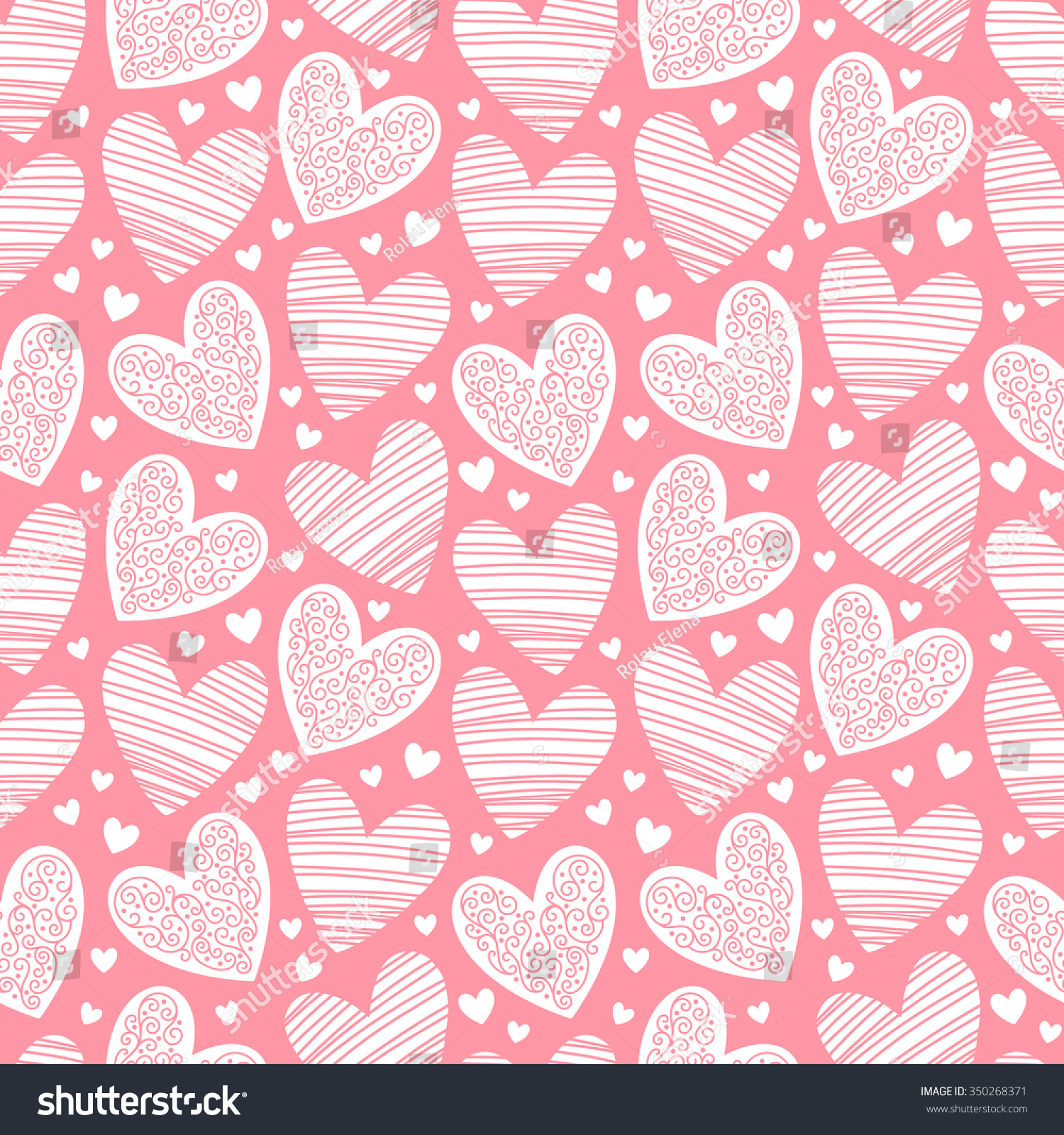 Valentines Day Background. Seamless Pattern Made Of Ornamental Hearts ...