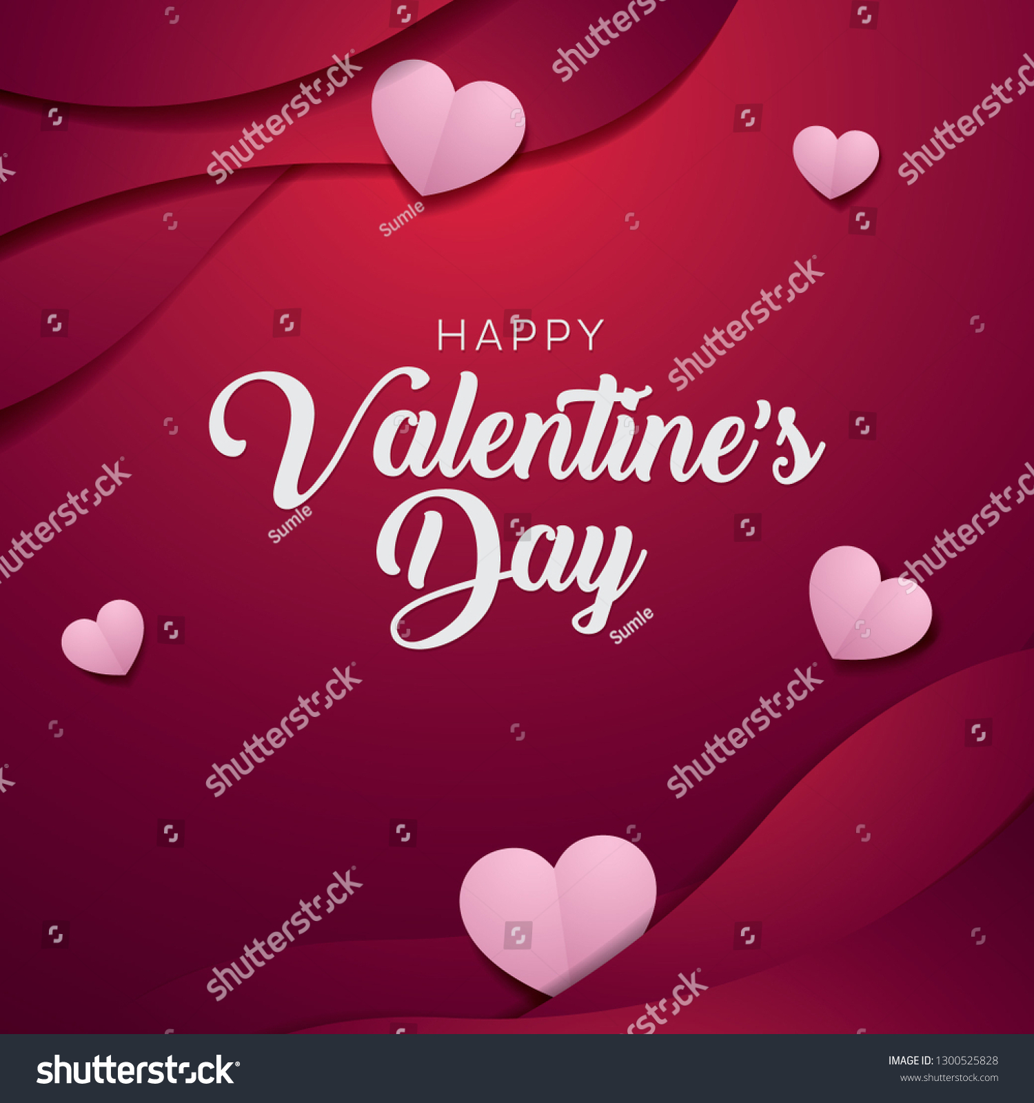 Valentines Day Banner Template Love Heart Stock Vector Royalty Free