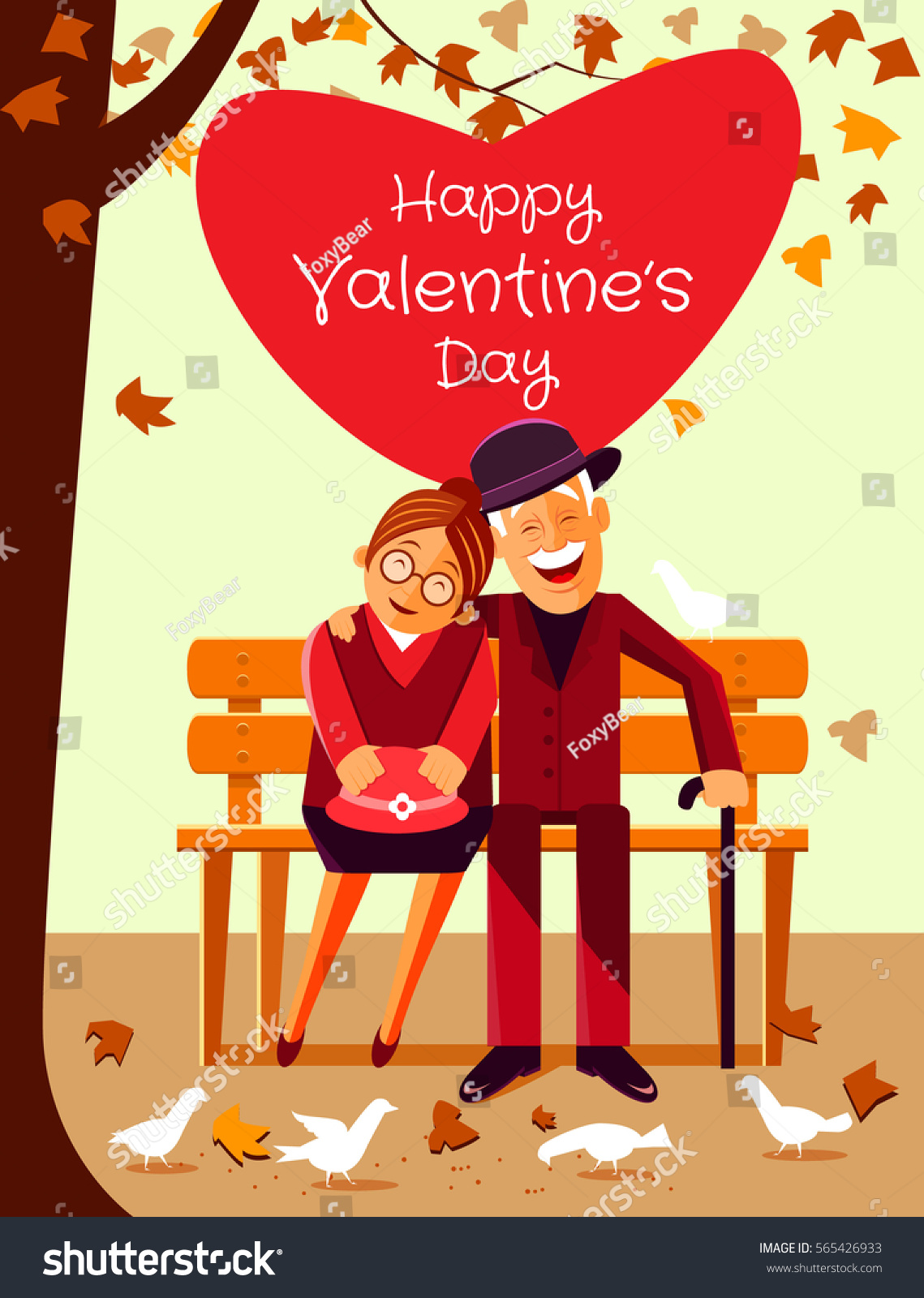 Download Valentines Day Greeting Card Illustration Happy Stock Vector Royalty Free 565426933