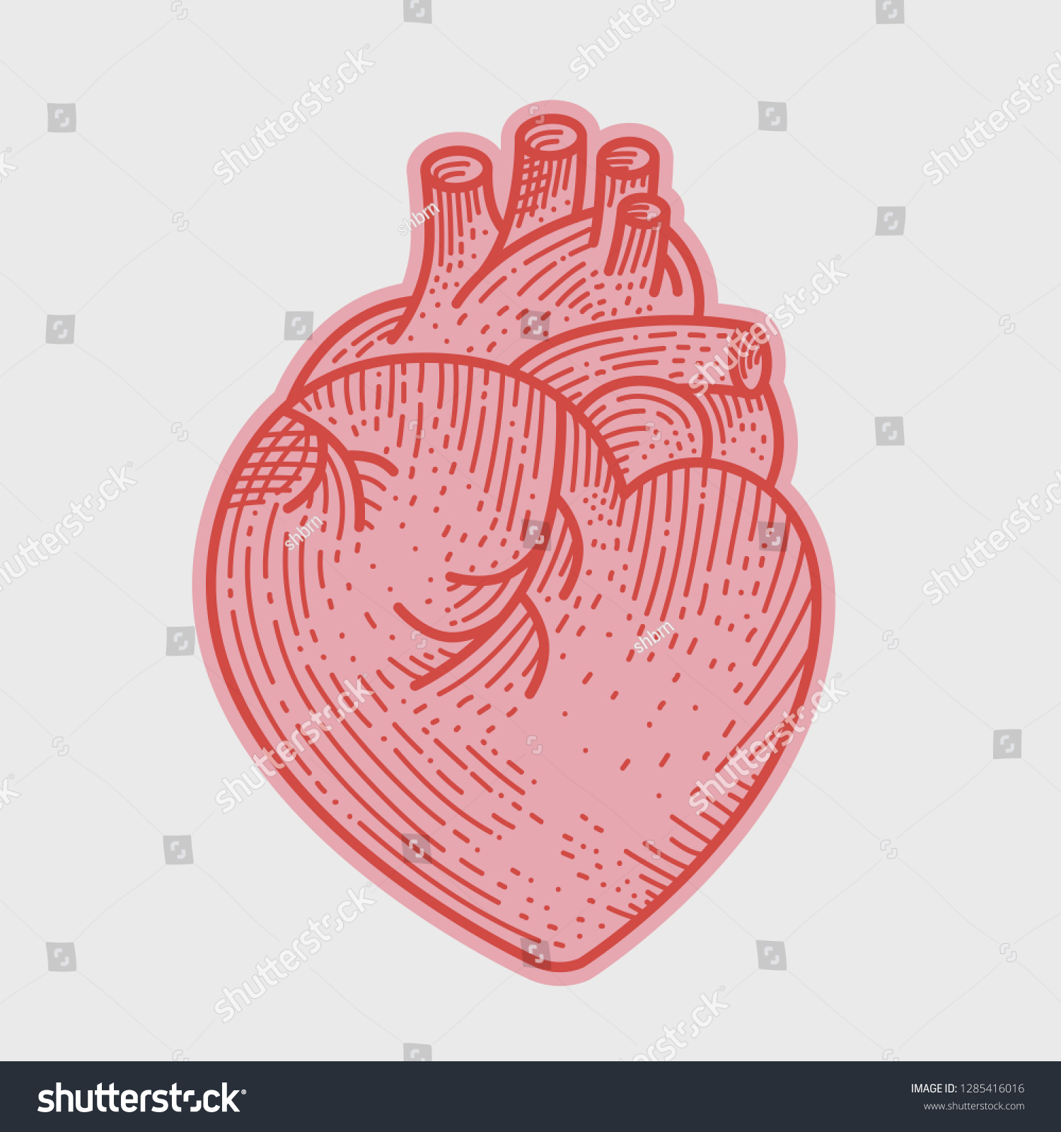 Valentines Day Greeting Card Realistic Heart Stock Vector Royalty