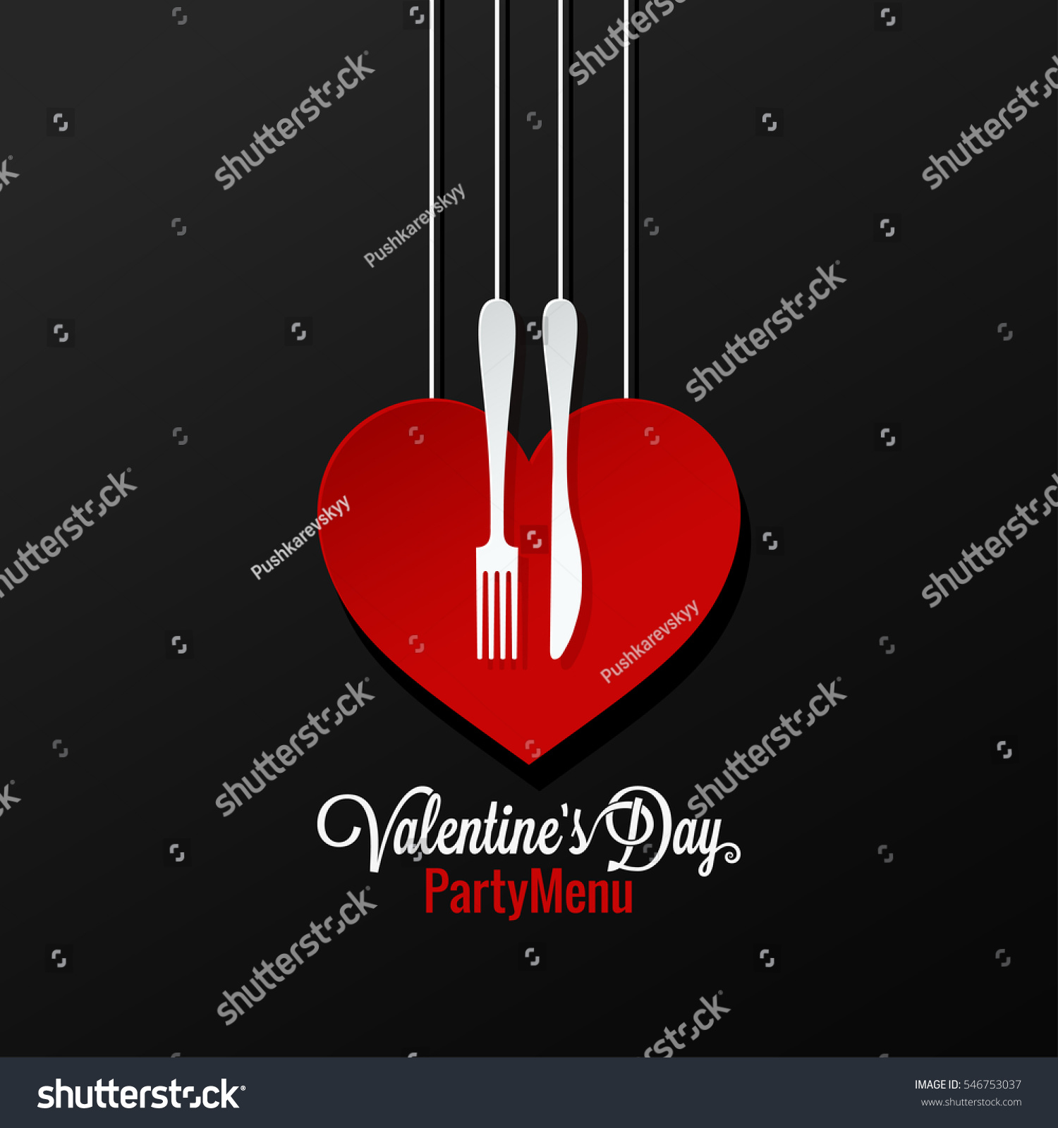 Valentines Day Menu Logo Design Background Stock Vector ...