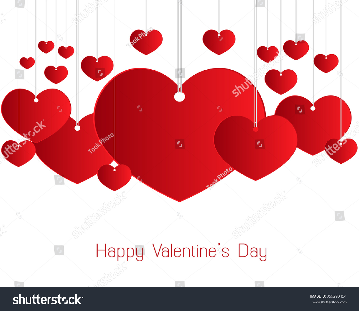 Valentines Day Red Heart Vector Illustration Stock Vector 359290454 ...