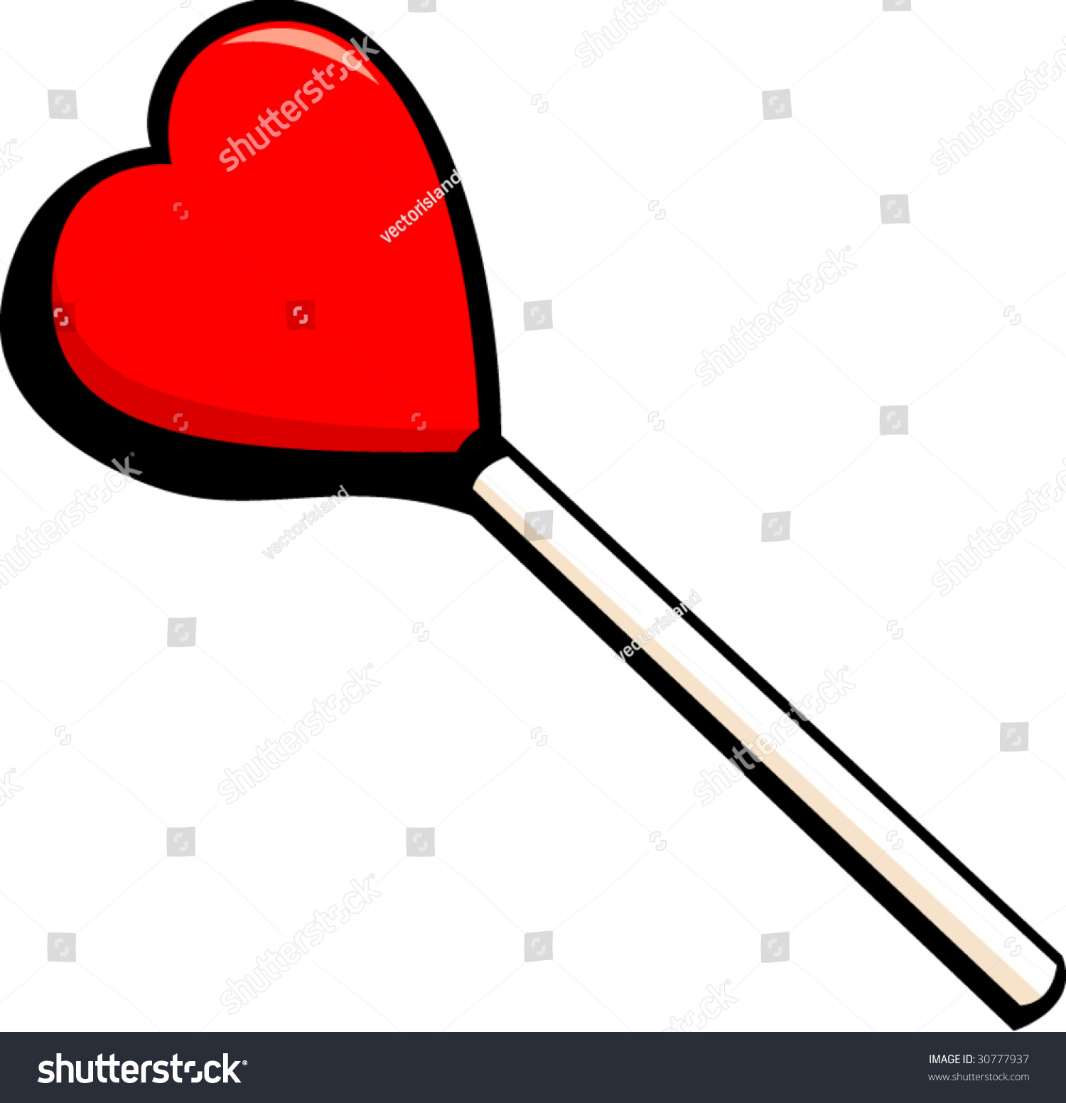 Valentines Heart Shaped Lollipop Candy Stock Vector Illustration ...