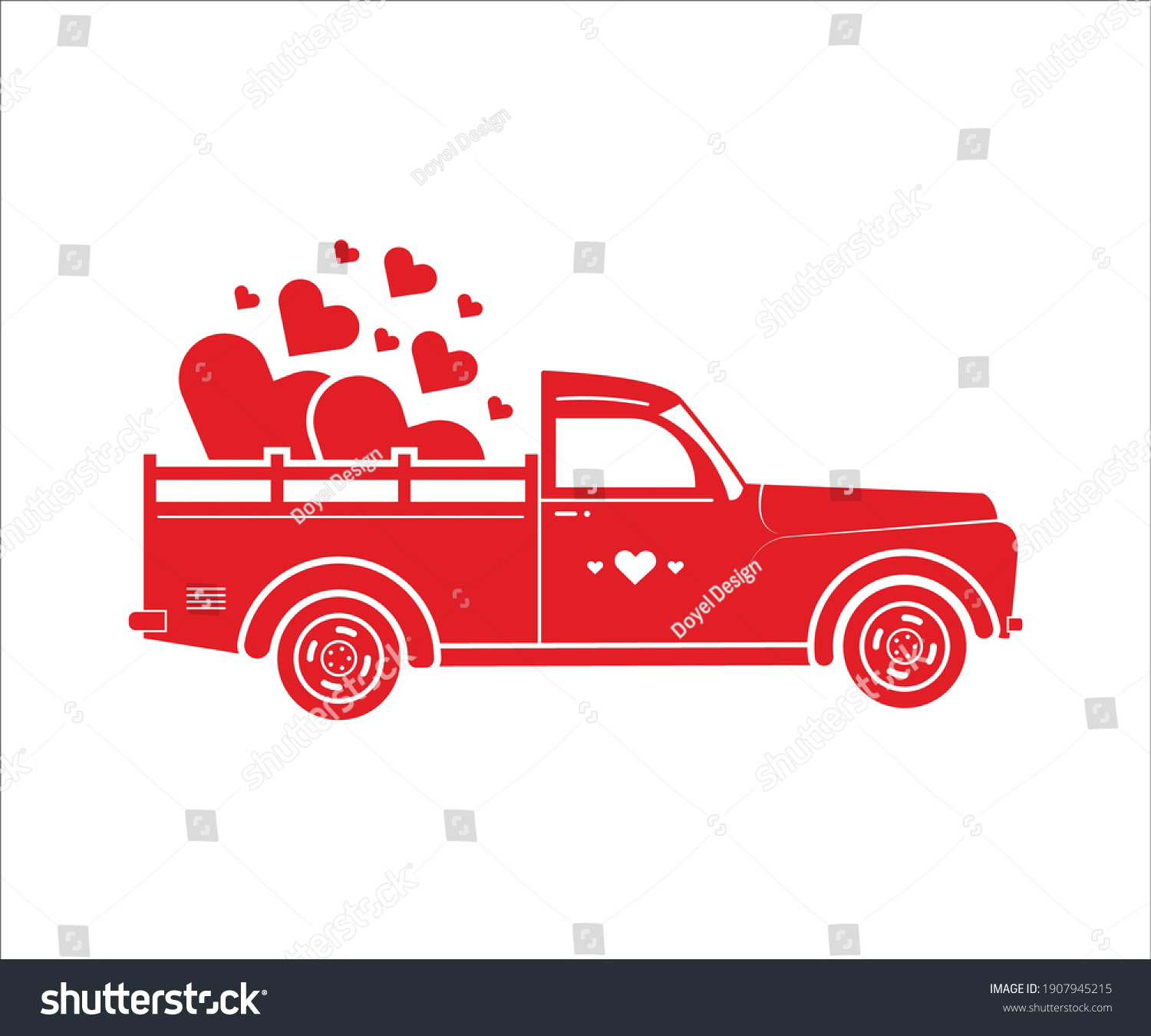 SVG of Valentines Truck vector. Vintage truck SVG.  SVG cutting file. Printable Vector Illustration, Valentines Truck vector. Vintage truck SVG.  SVG cutting file. Printable Vector Illustration, svg