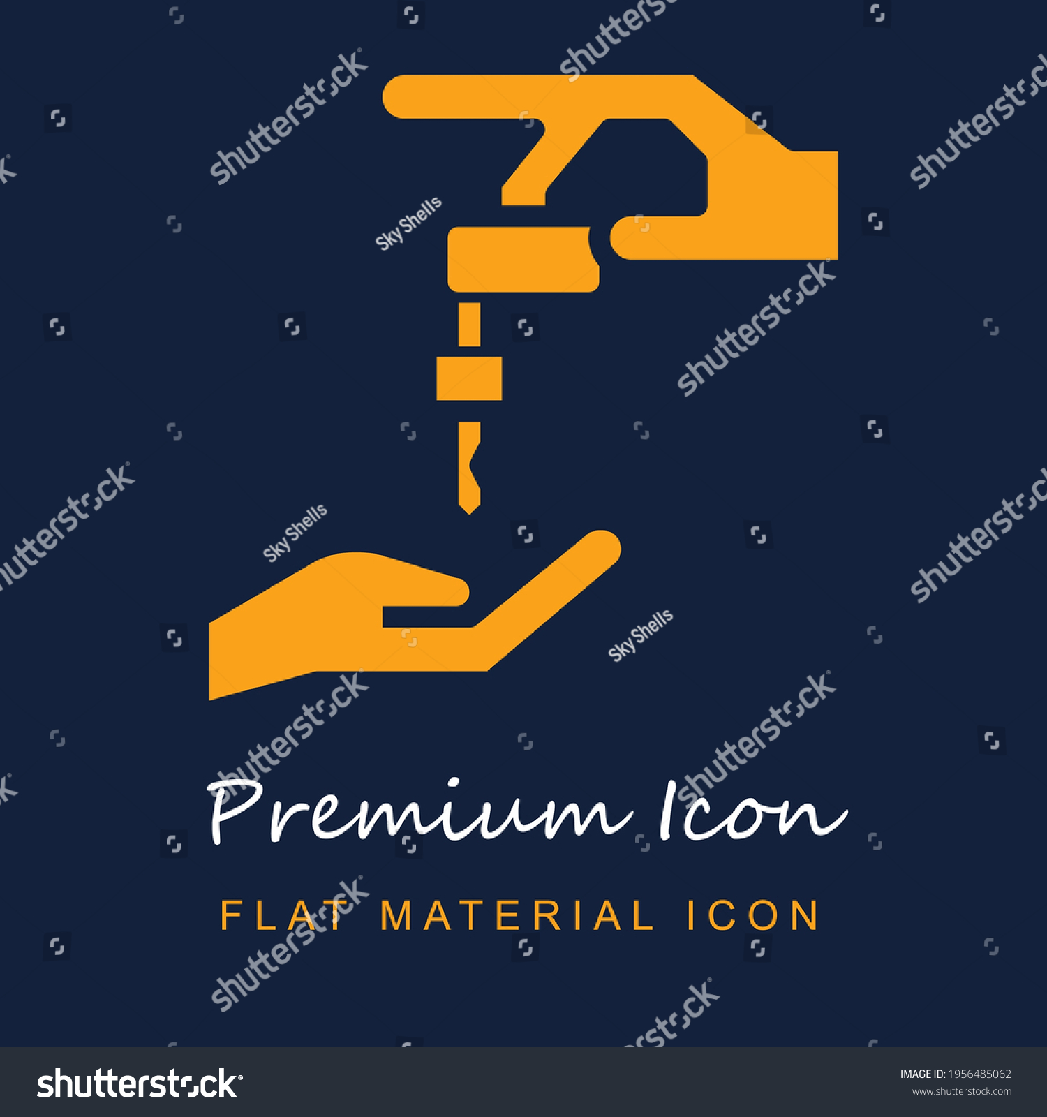 SVG of Valet Parking premium material ui ux isolated vector icon in navy blue and orange colors svg
