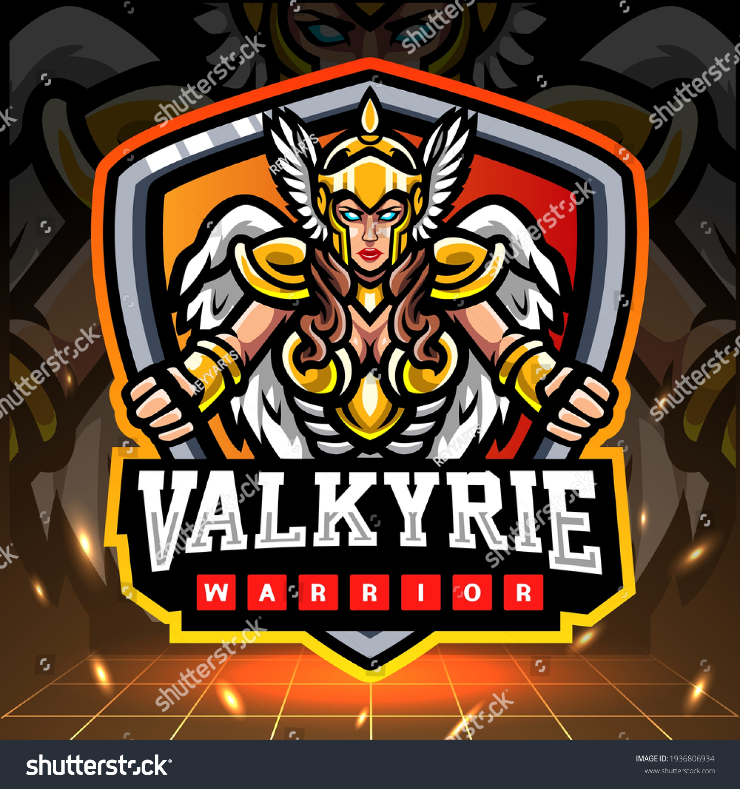 SVG of Valkyrie warrior mascot. esport logo design. svg