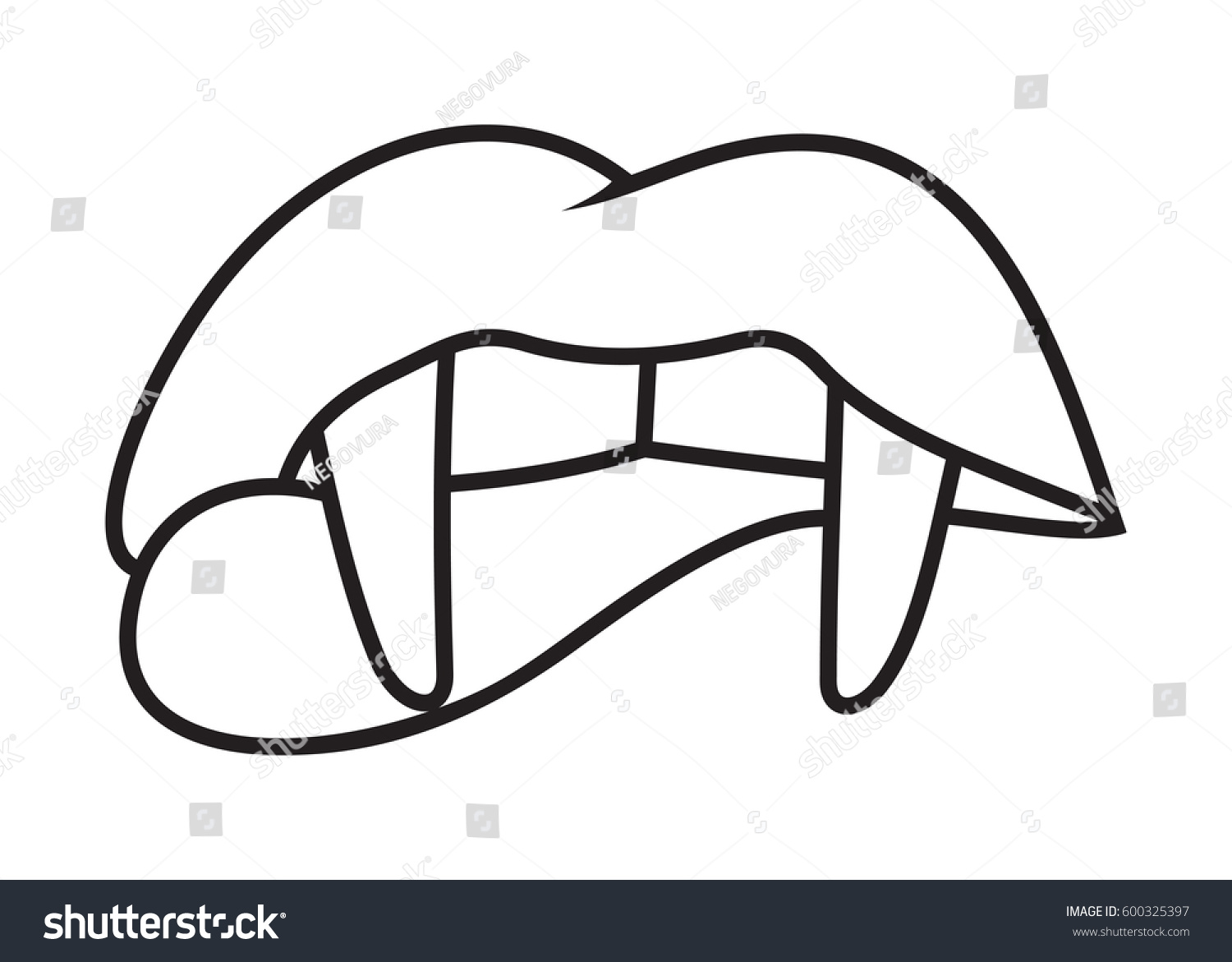 Vampire Dracula Teeth Outline Vector: vector de stock (libre de ...