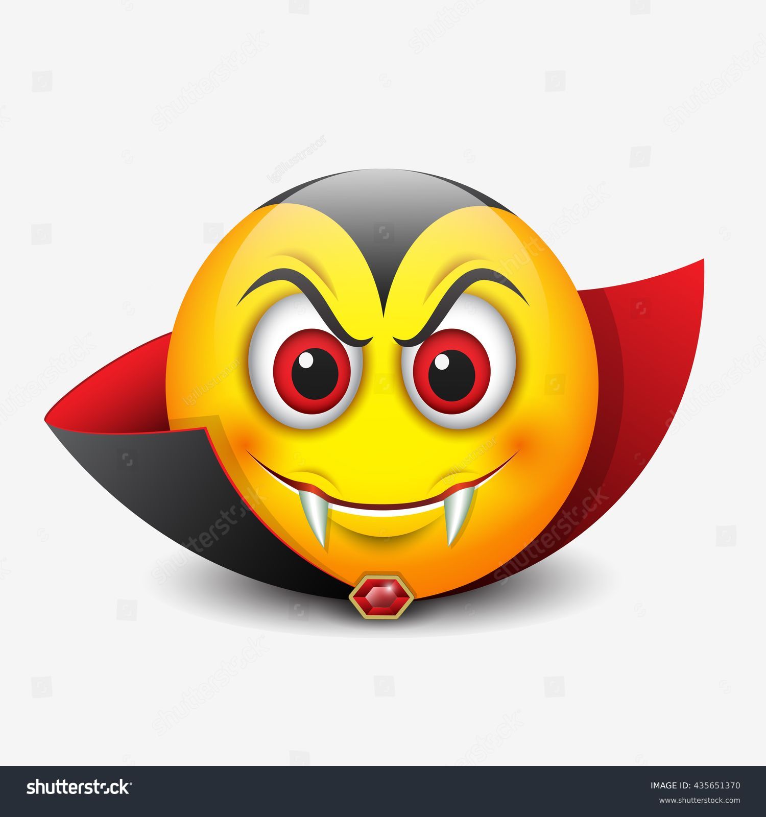 Vampire Emoticon Emoji Smiley Vector Illustration Stock Vector