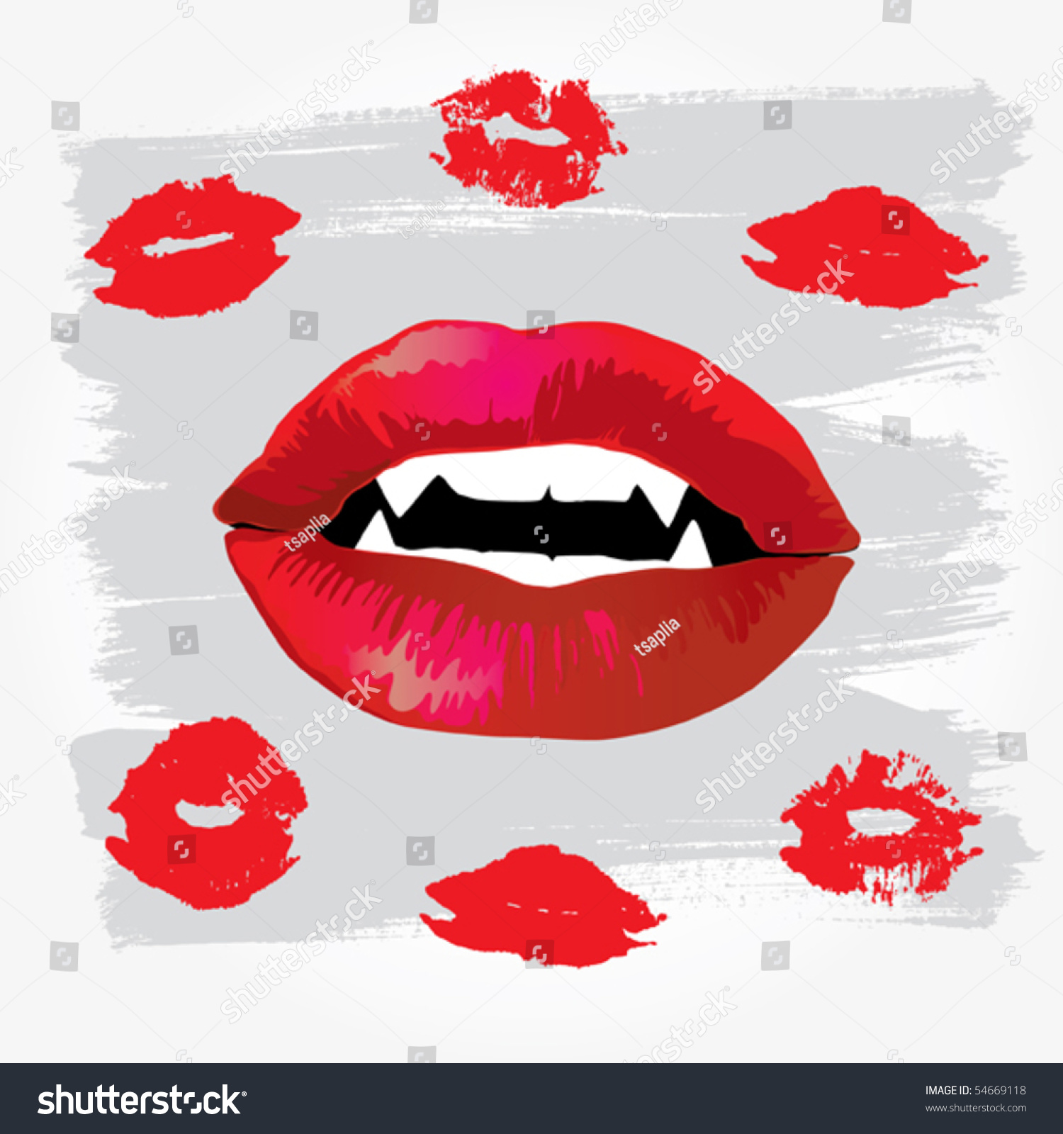 Vampire Lips Stock Vector 54669118 - Shutterstock