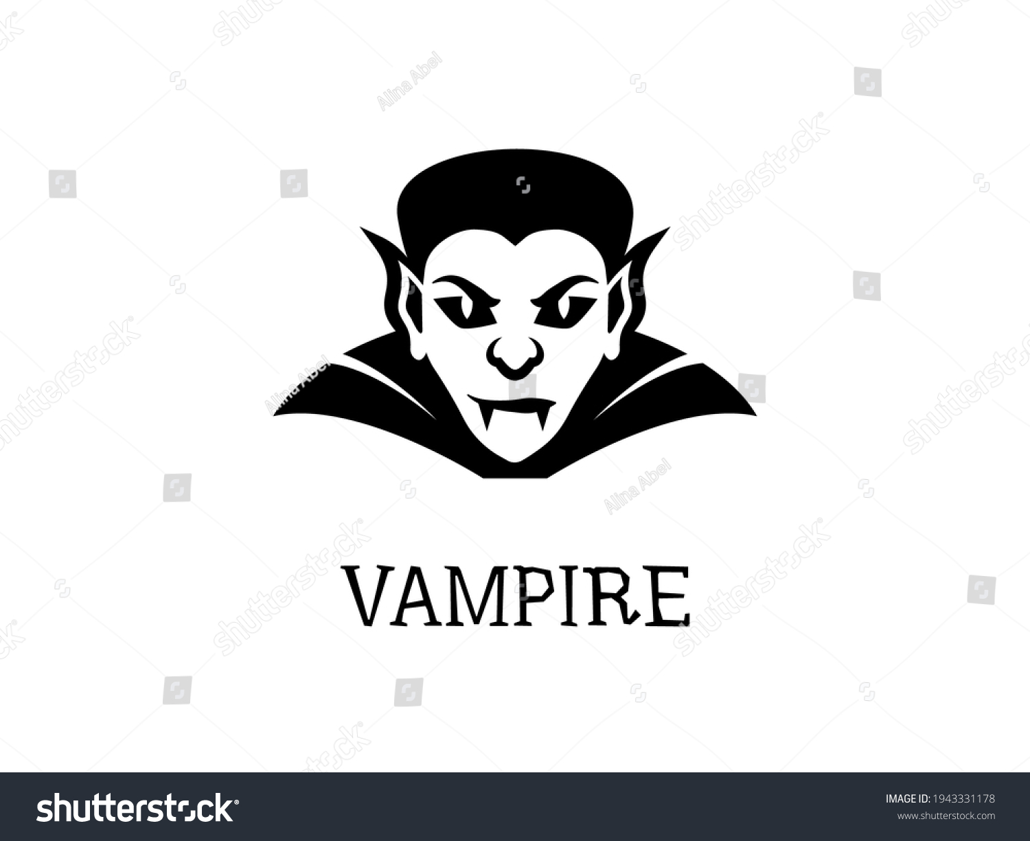 Vampire Logo Vector Black Icon High Stock Vector (Royalty Free ...