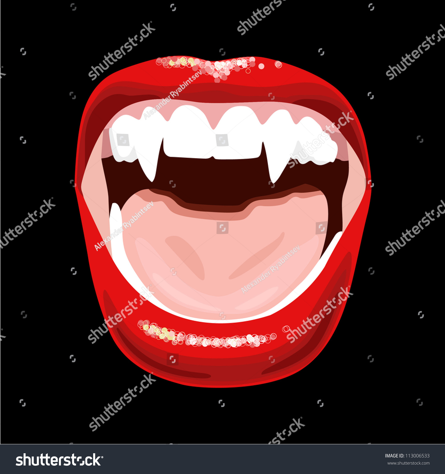 Vampire Mouth Stock Vector Illustration 113006533 : Shutterstock