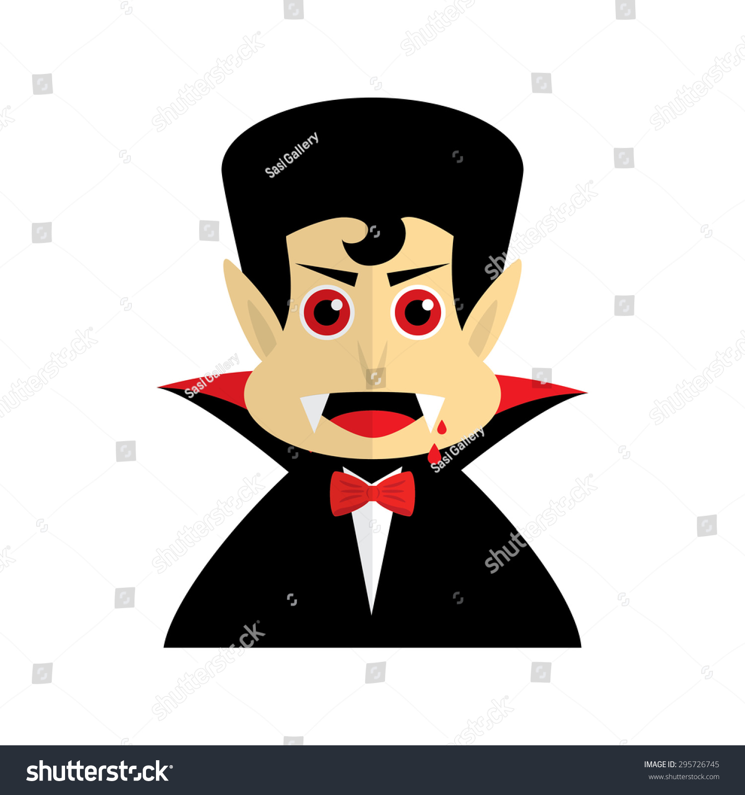 Vampire Dracula On White Background Icon Stock Vector (Royalty Free ...