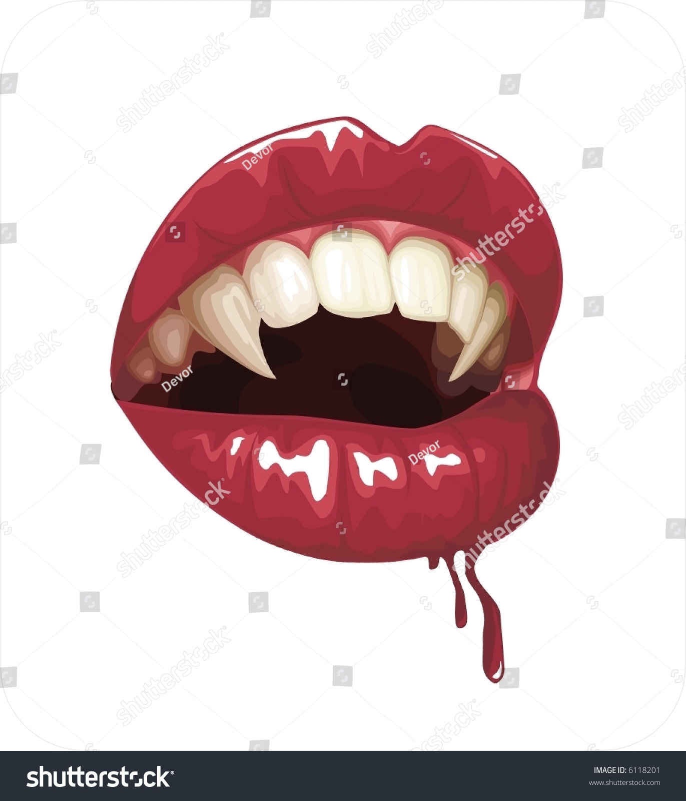 Vampire'S Mouth Stock Vector Illustration 6118201 : Shutterstock