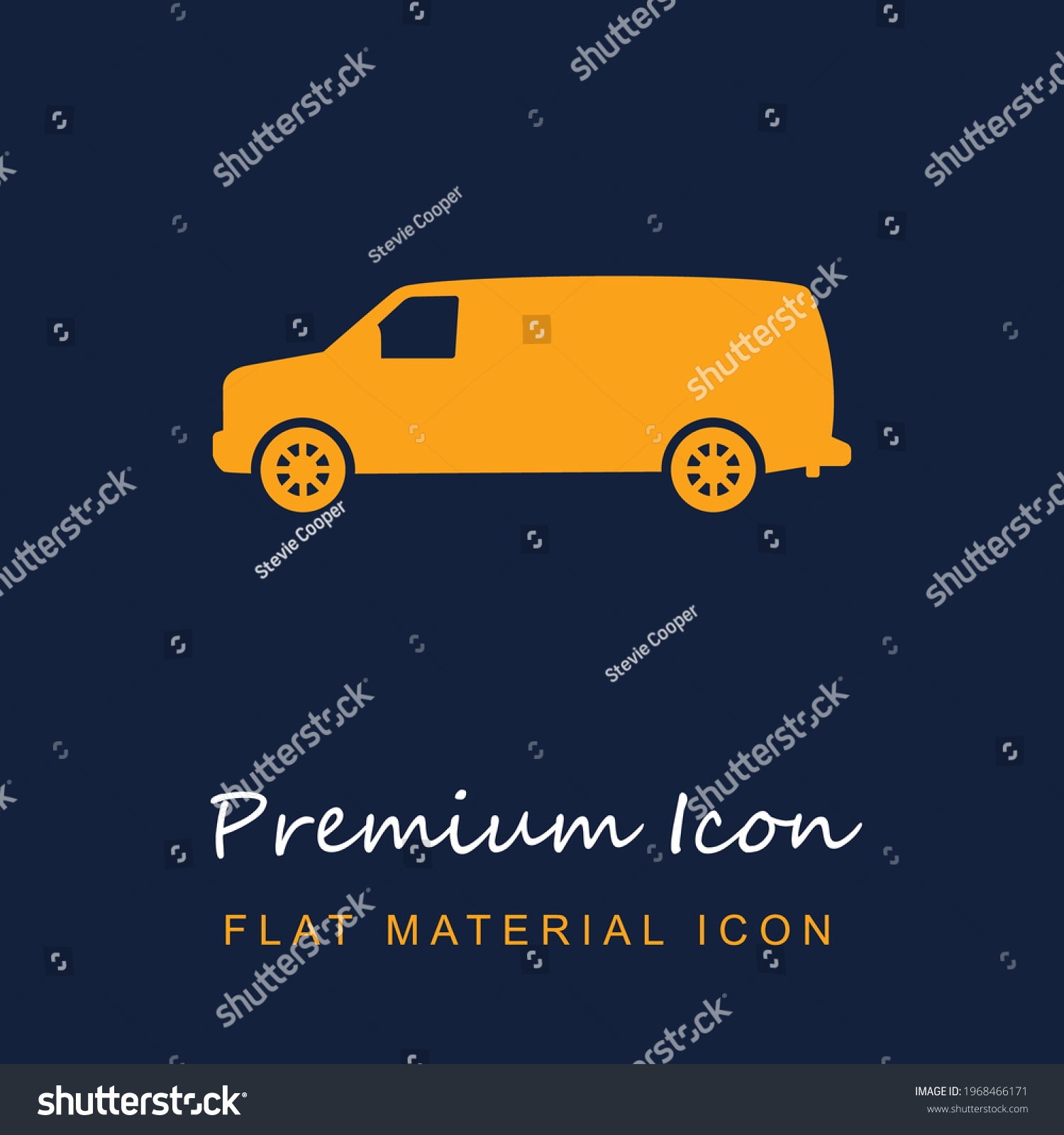 SVG of Van Black Transport Side View Pointing To Left premium material ui ux isolated vector icon in navy blue and orange colors svg