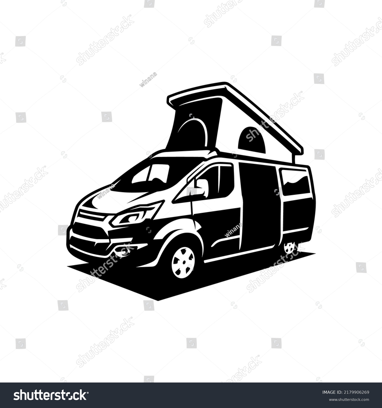 SVG of van car with pop up tent illustration vector svg