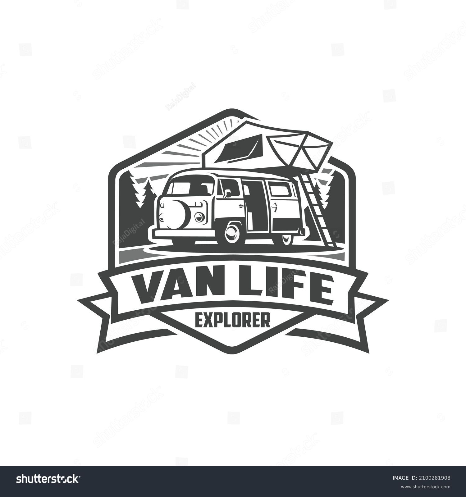 Van Life Explorer Motorhome Caravan Emblem Stock Vector (Royalty Free ...