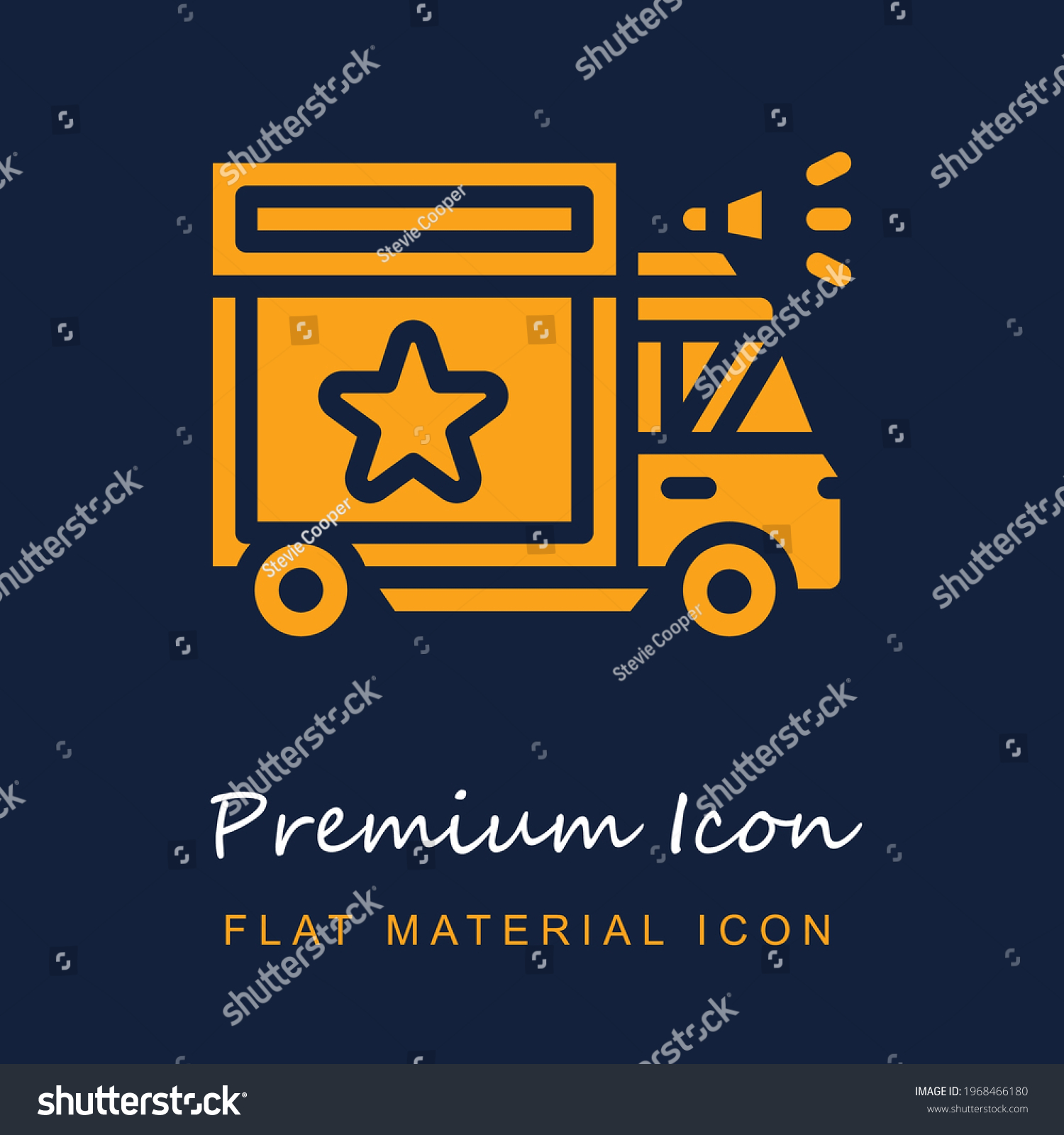 SVG of Van premium material ui ux isolated vector icon in navy blue and orange colors svg