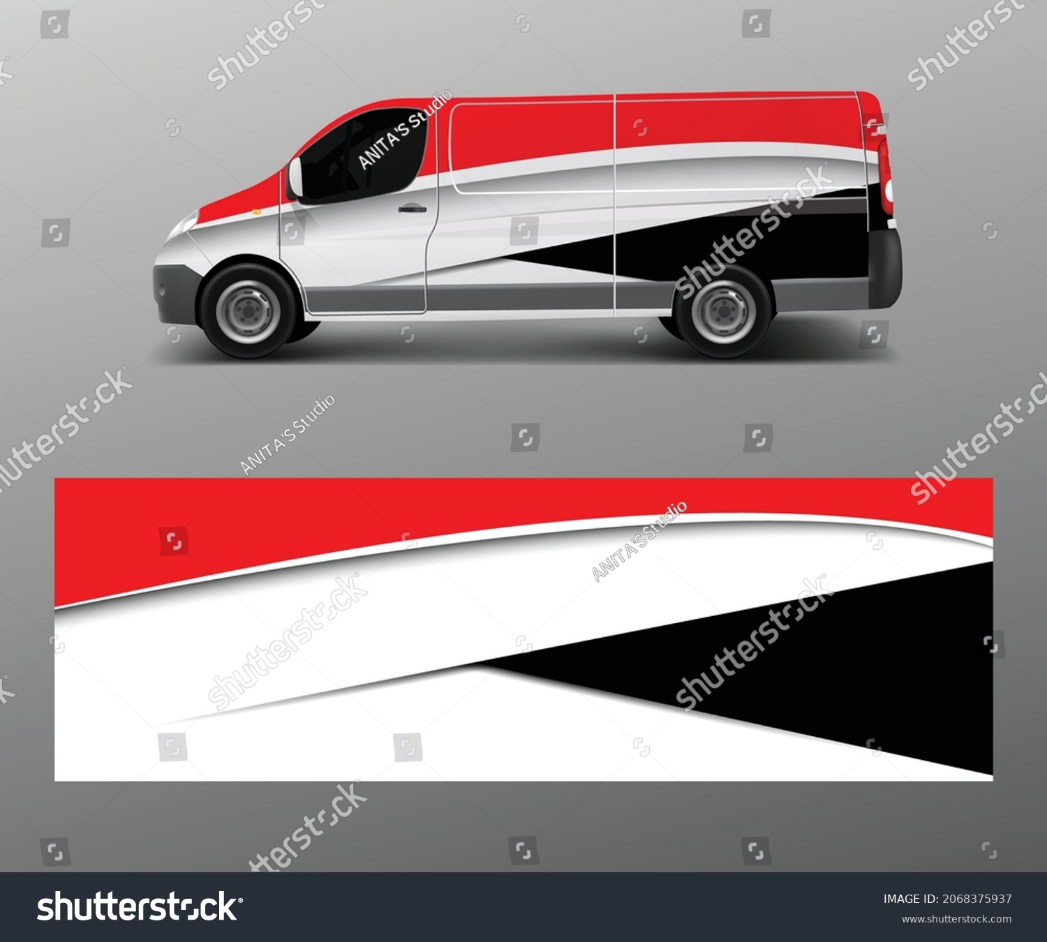 Van Wrap Design Template Vector Wave Stock Vector (Royalty Free ...
