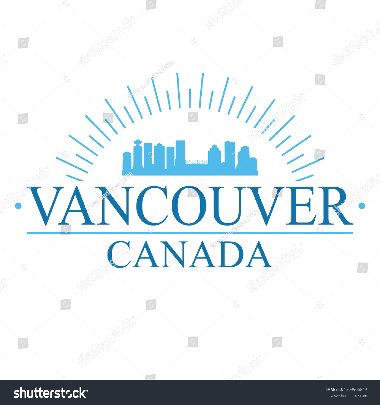 Vancouver Canada Banner Design City Skyline Stock Vector (royalty Free 