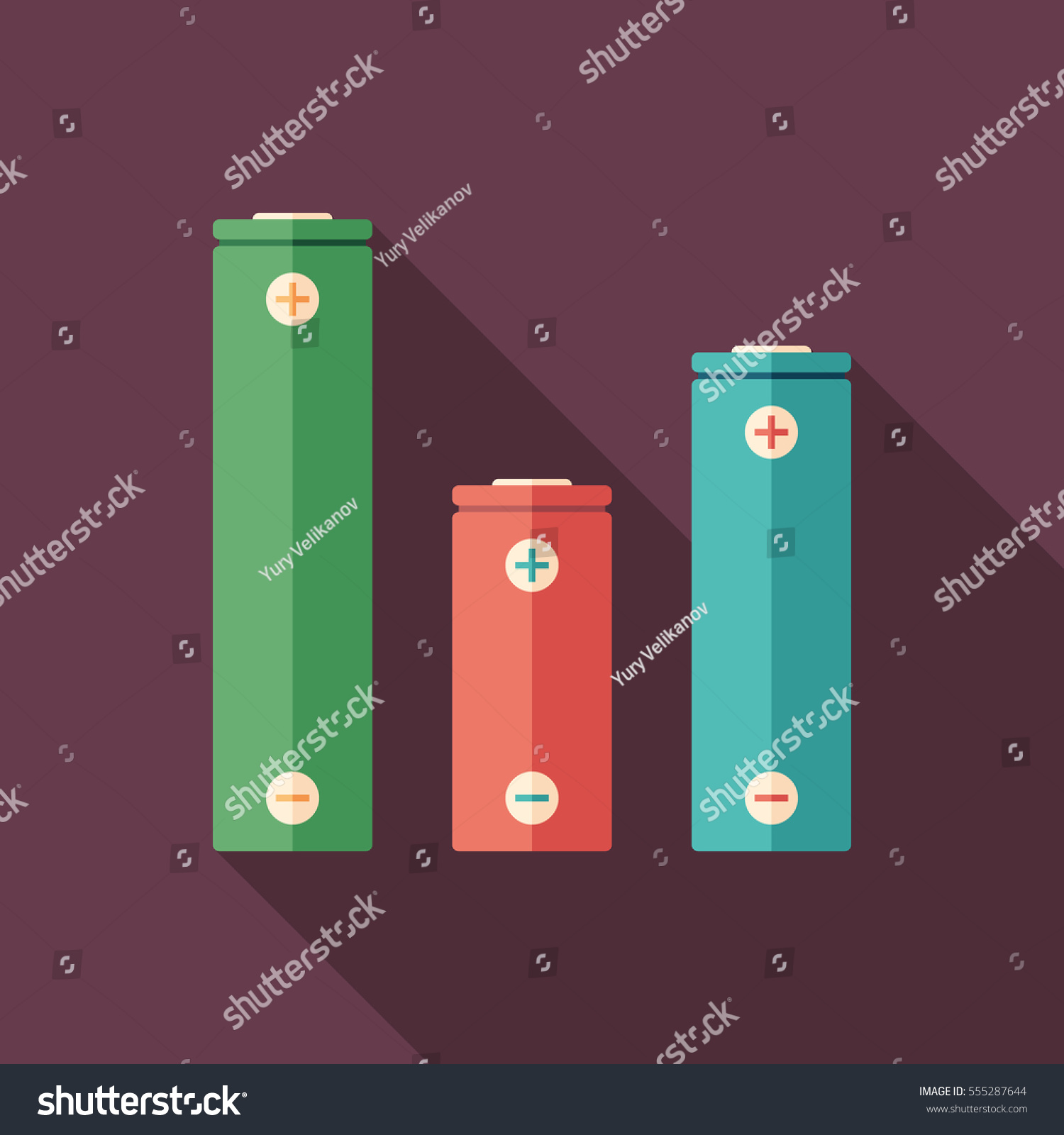 Vape Batteries Flat Square Icon Long Stock Vector (Royalty Free ...