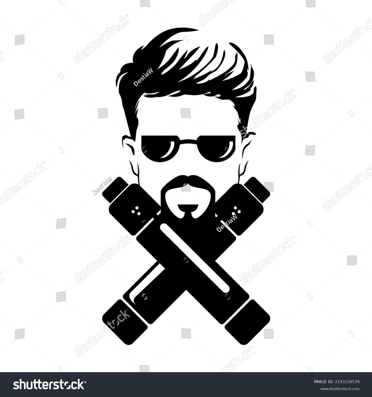 Vape Black White Silhouette Illustration Vector Stock Vector (Royalty ...