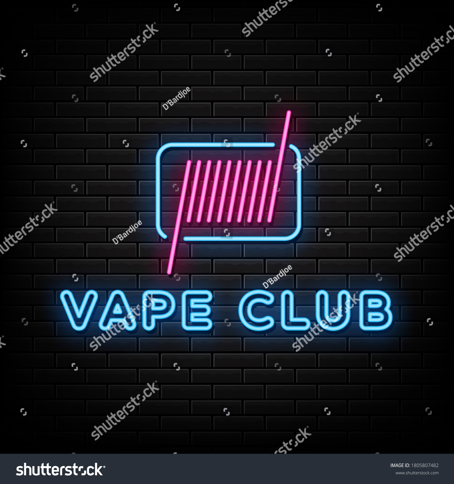 Vape Club Neon Sign Design Element Stock Vector Royalty Free Shutterstock