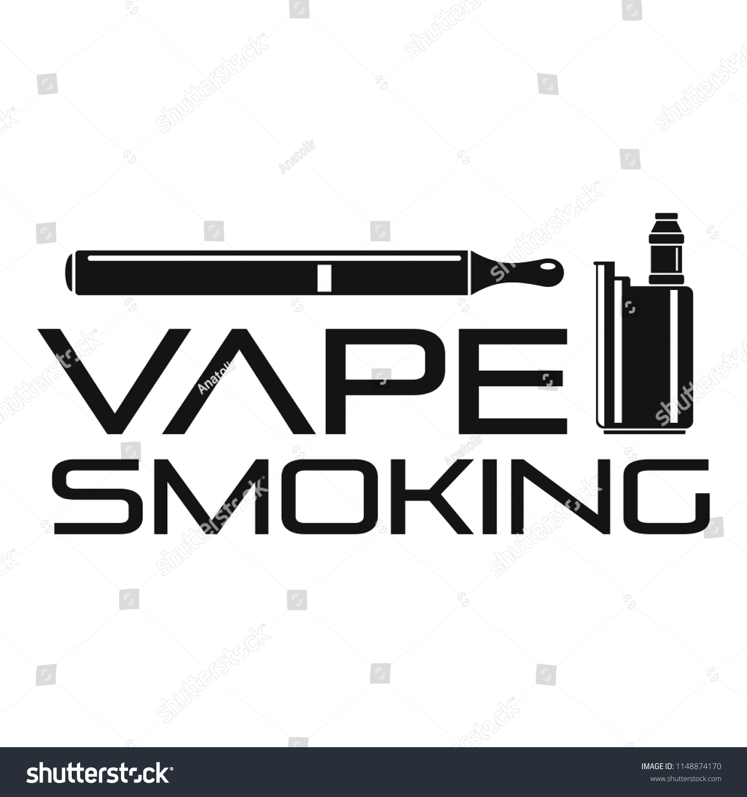 Vape Man Smoking Logo Simple Illustration Stock Vector (Royalty Free ...