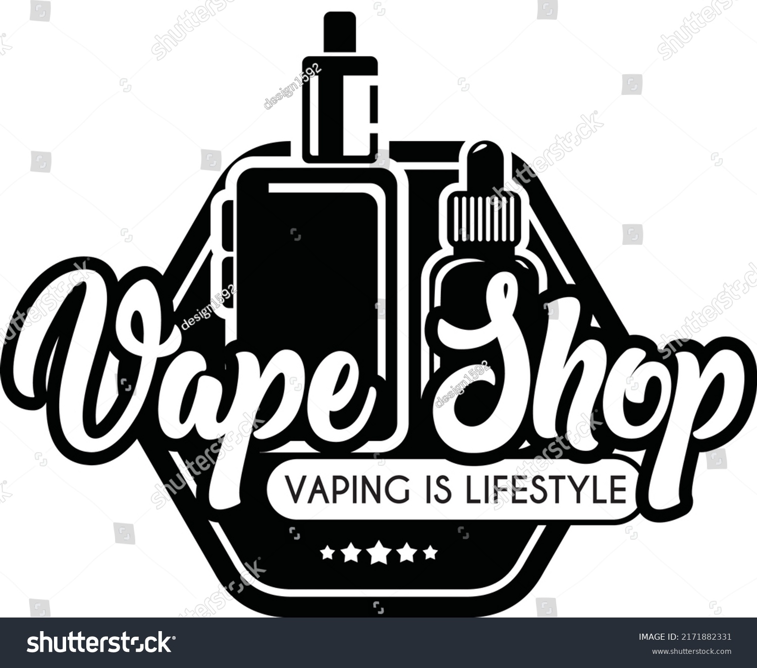 Vape Shop Logo Label Design Stock Vector (Royalty Free) 2171882331 ...