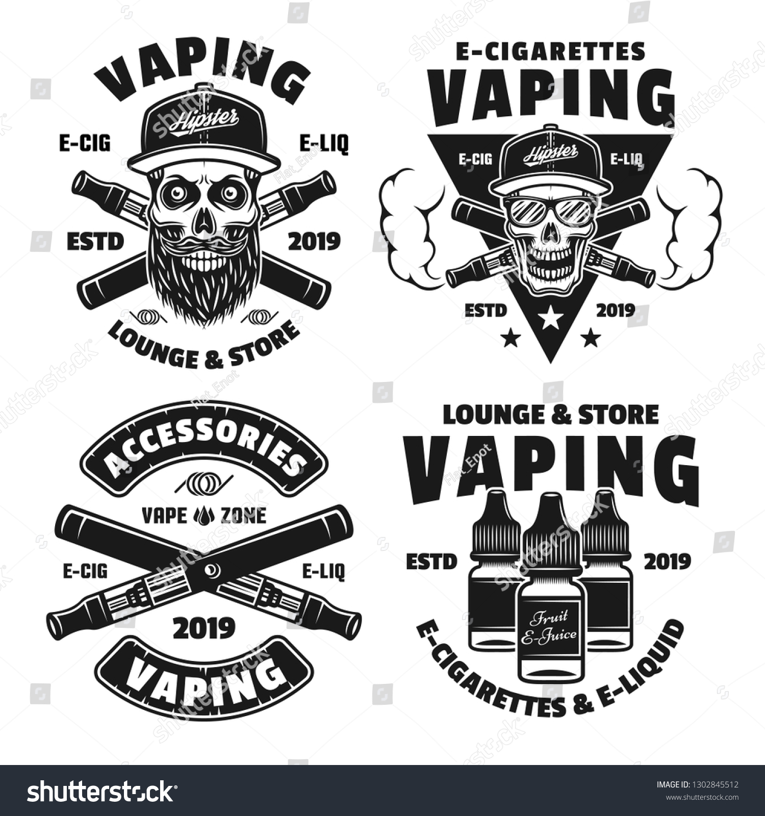 Vaping Electronic Cigarettes Set Four Vector Stock Vector (Royalty Free ...