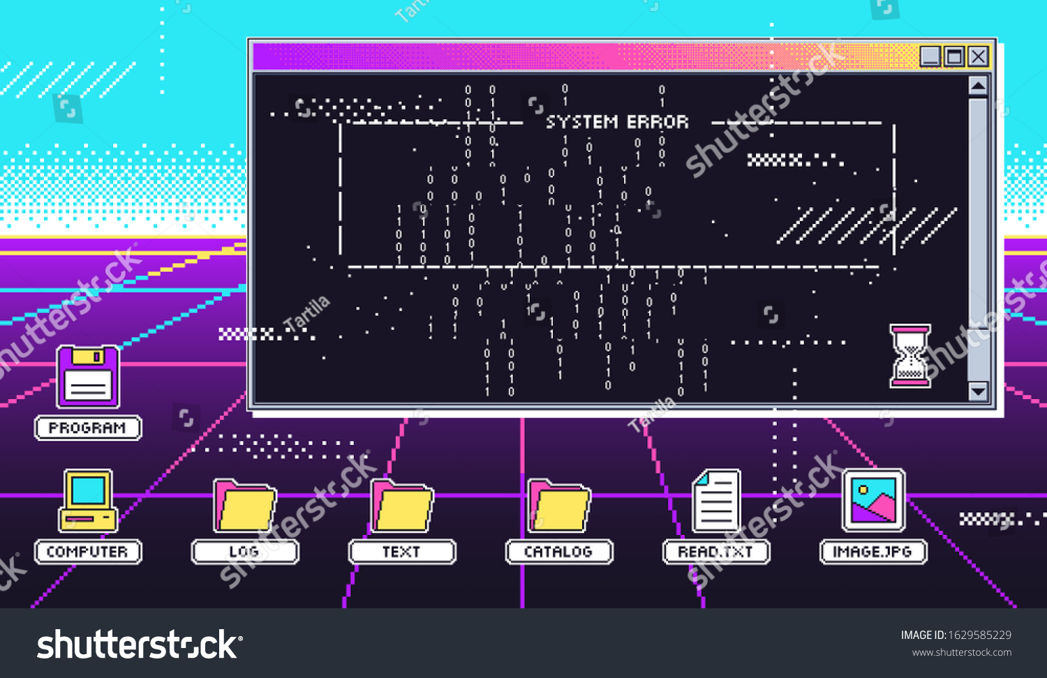 Vaporwave 80s Interface Screen Retro Terminal Stock Vector (Royalty ...