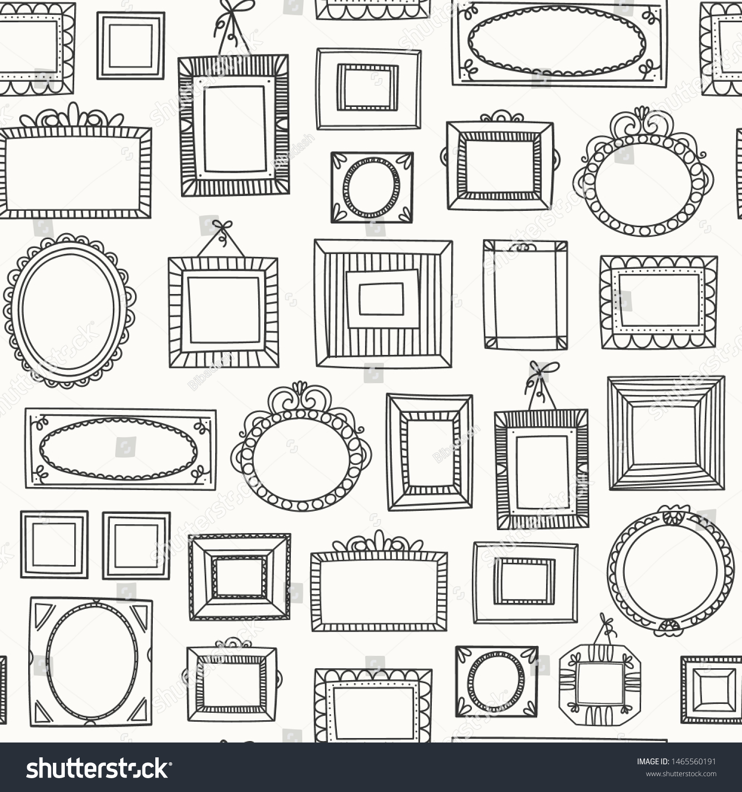 Various Doodle Frames Different Shapes Simple Stock Vector (Royalty ...