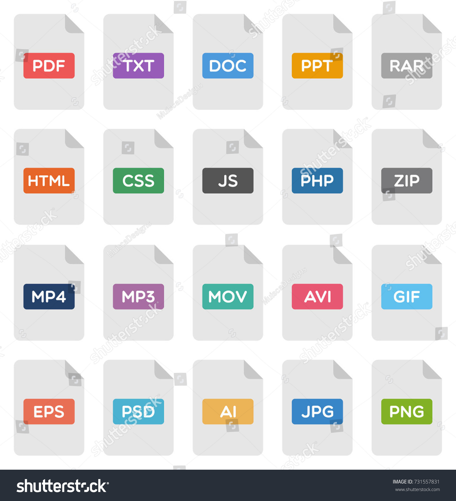 various-file-type-formats-vector-icons-stock-vector-royalty-free